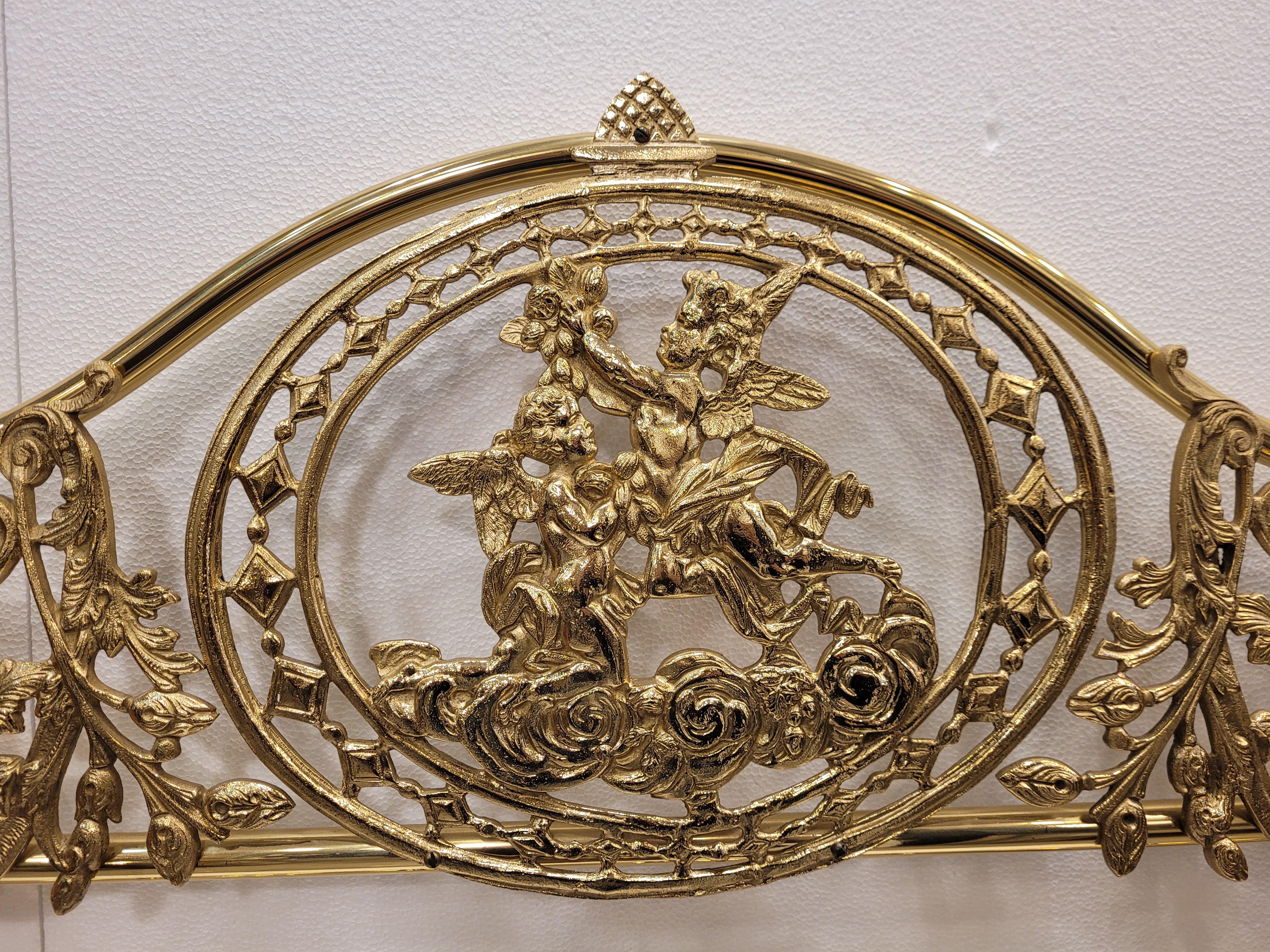 Französische Bett-Kopfteils in Goldbronze-Bettrahmen  (Bronze) im Angebot