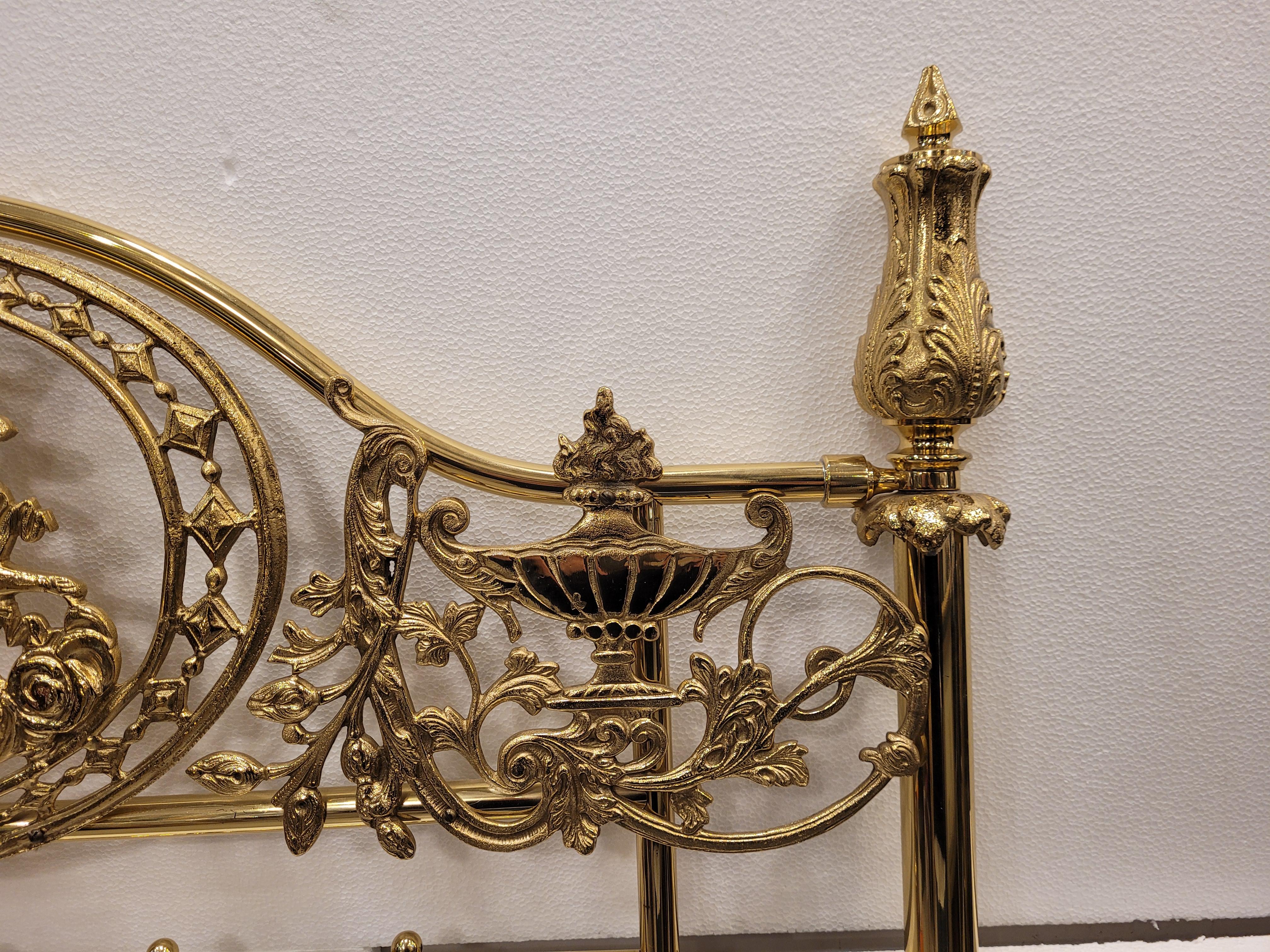 French Bed Headboards in golden bronze Bed Frame  For Sale 1