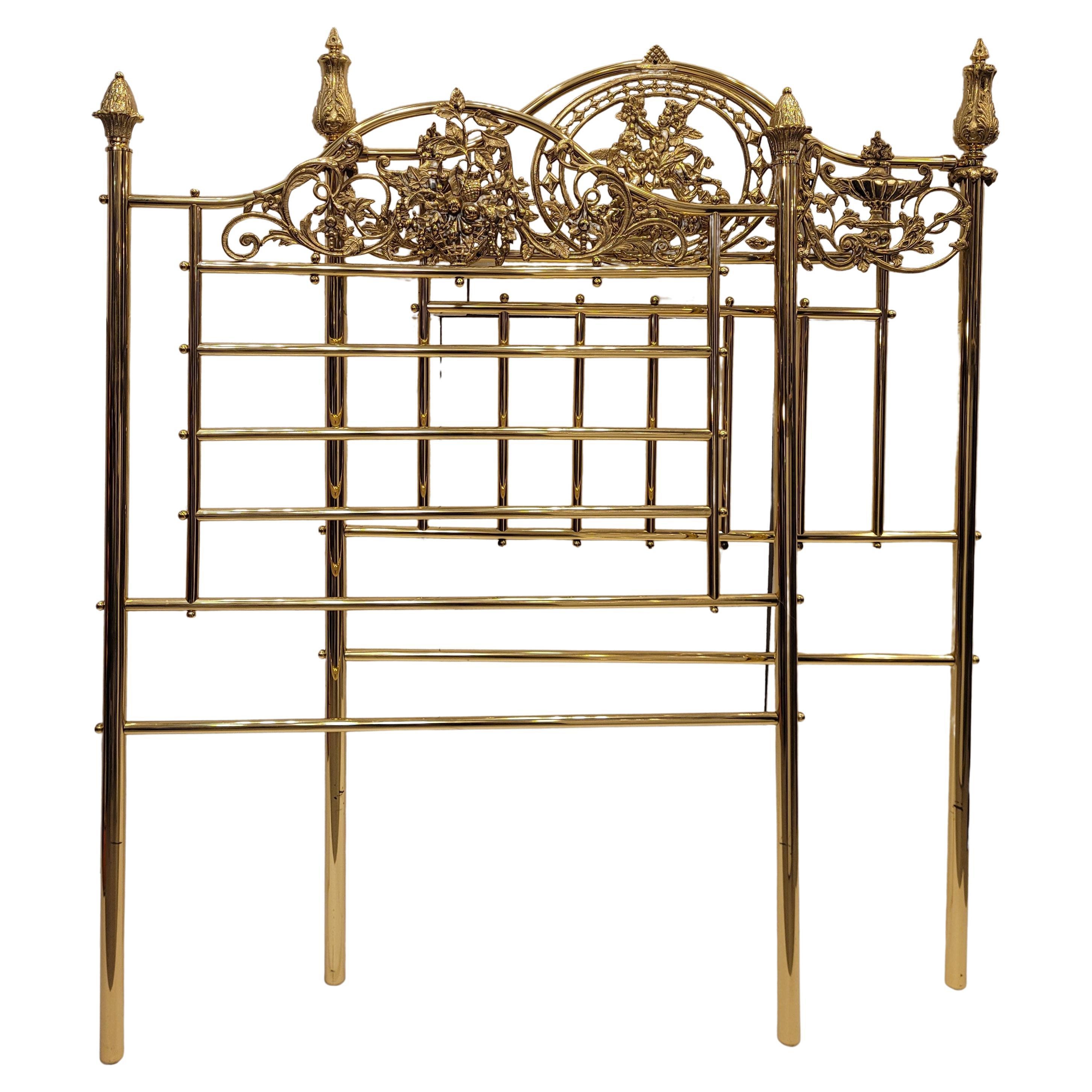 French Bed Headboards in golden bronze Bed Frame  For Sale