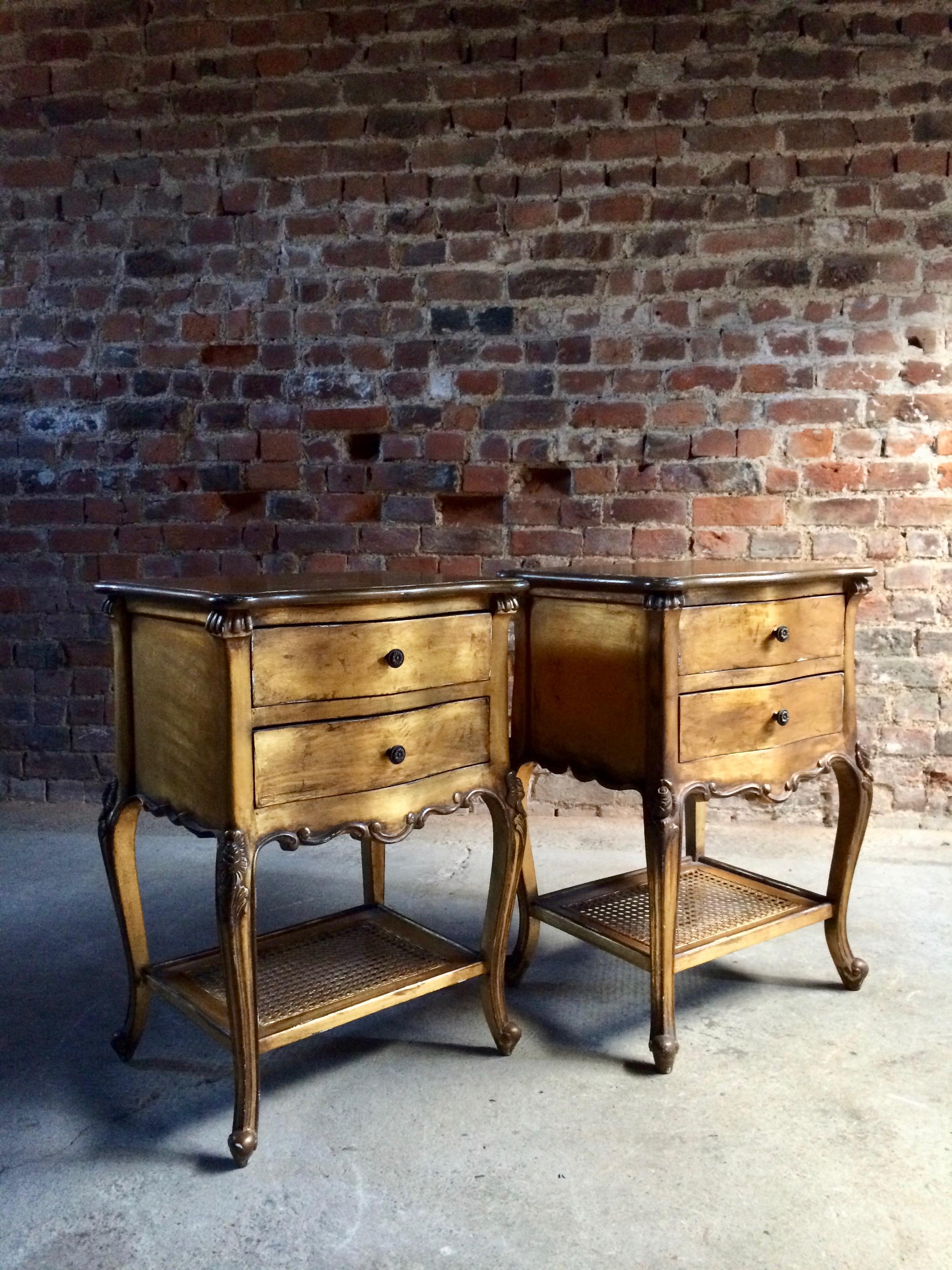 French Bedside Cabinets Nightstands Gilded Tables, 20th Century In Fair Condition In Longdon, Tewkesbury