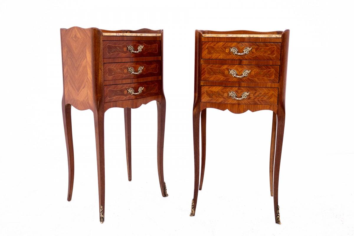 French bedside tables, circa 1920. 7