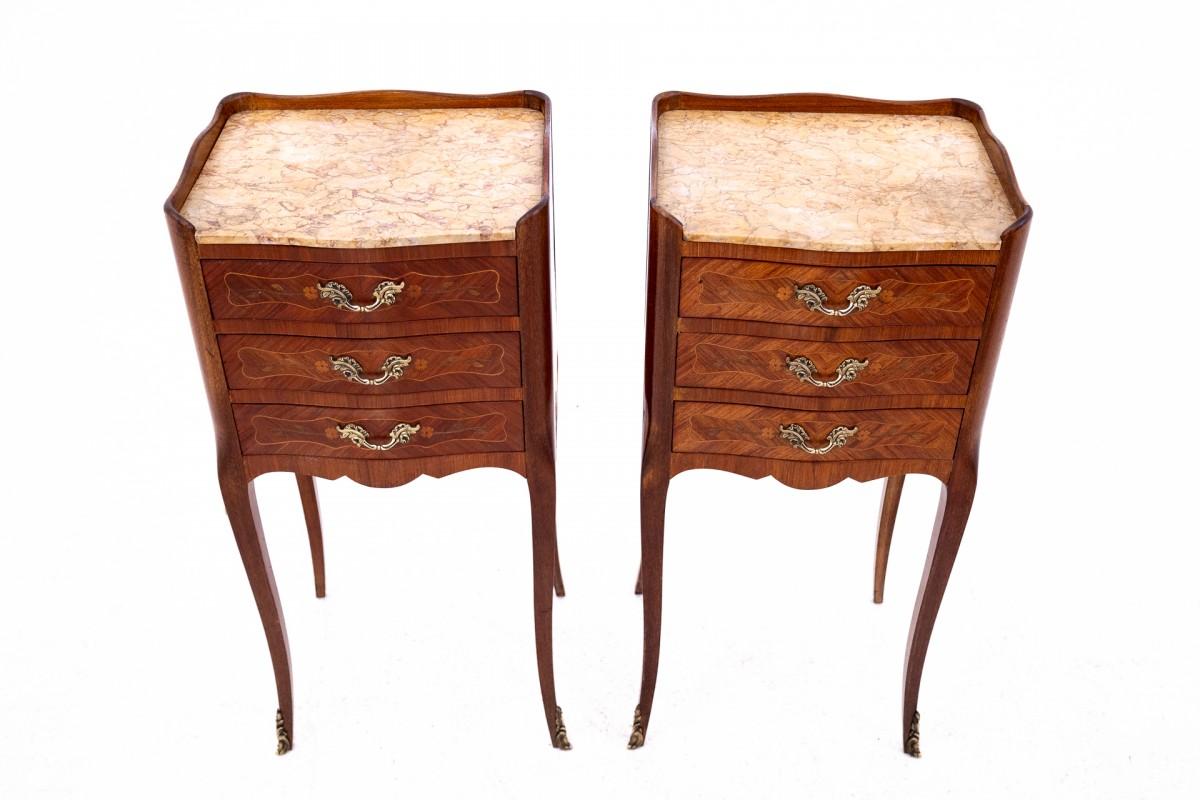 Louis Philippe French bedside tables, circa 1920.