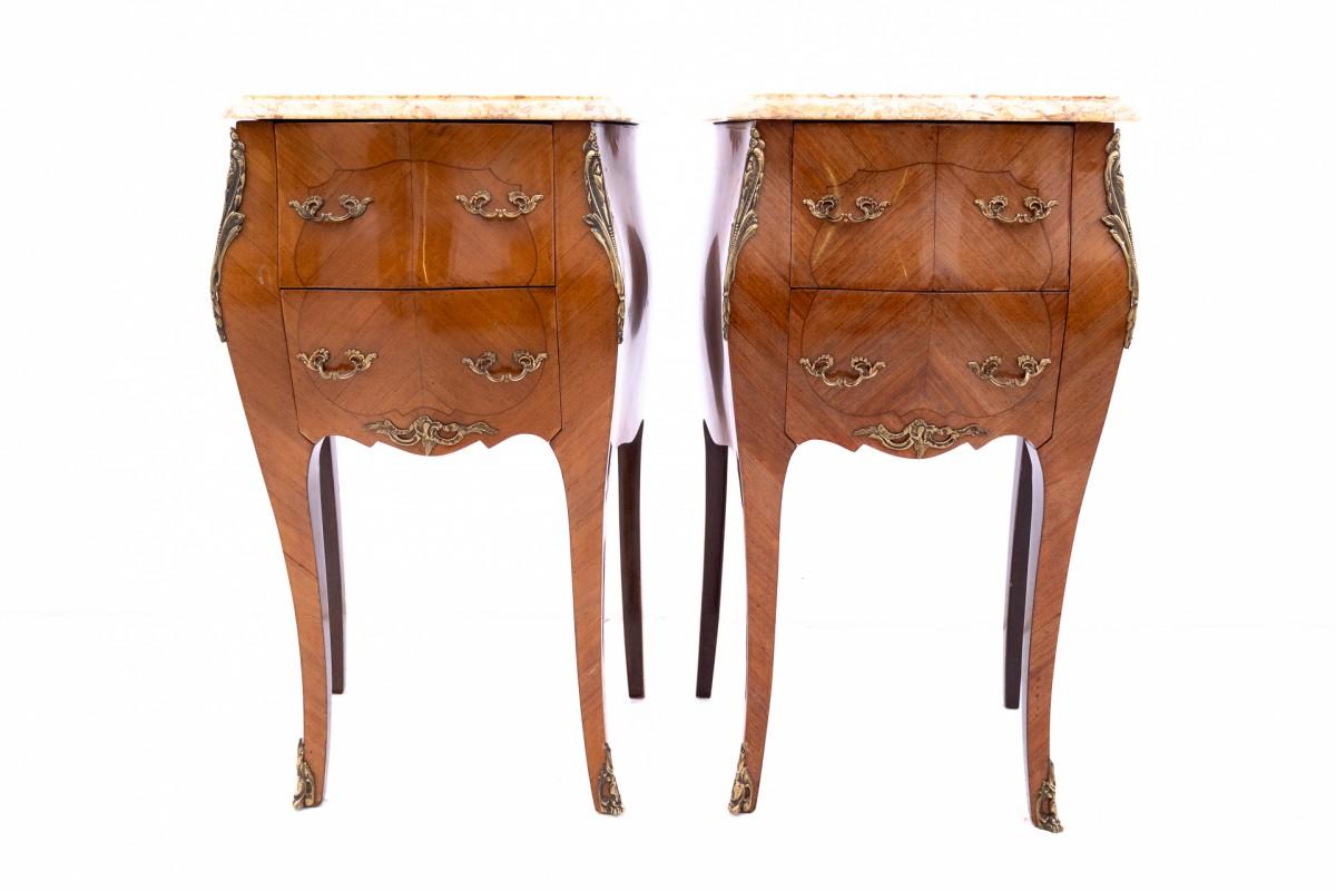 French bedside tables from around 1920. In Good Condition For Sale In Chorzów, PL
