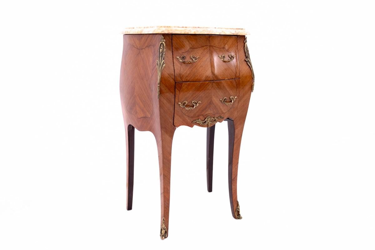Marble French bedside tables from around 1920. For Sale