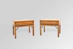 Comodini francesi in radice di betulla e ottone, anni '30, set di 2