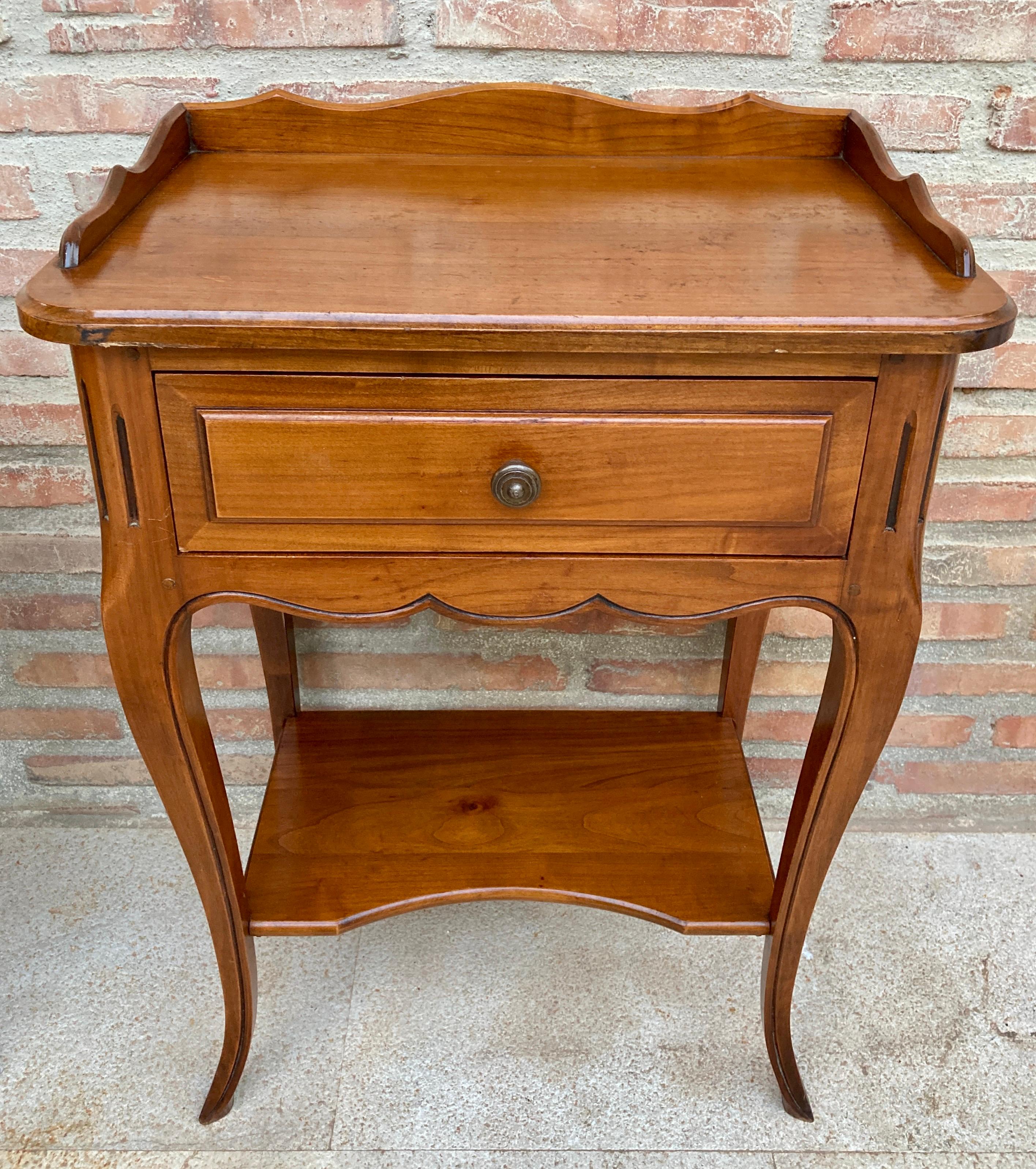 20th Century French Bedside Tables with a Drawer, 1900s, Set of 2 For Sale