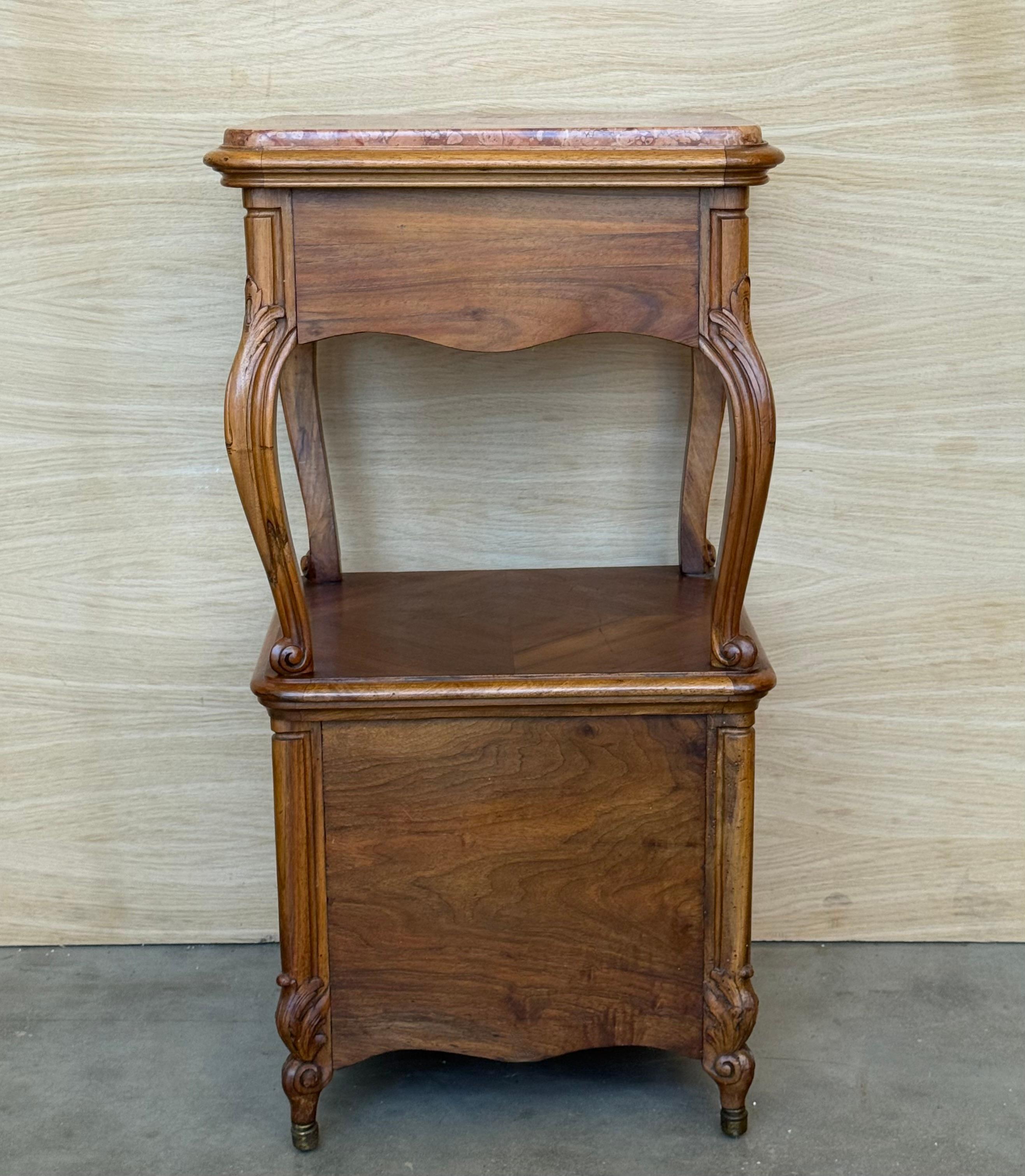 Tables de chevet françaises à pieds cabriole, années 1950, ensemble de 2 en vente 12