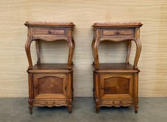 French Bedside Tables with Cabriole Legs, 1950s, Set of 2