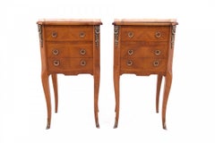 French bedside tables with stone top, early 20th century.