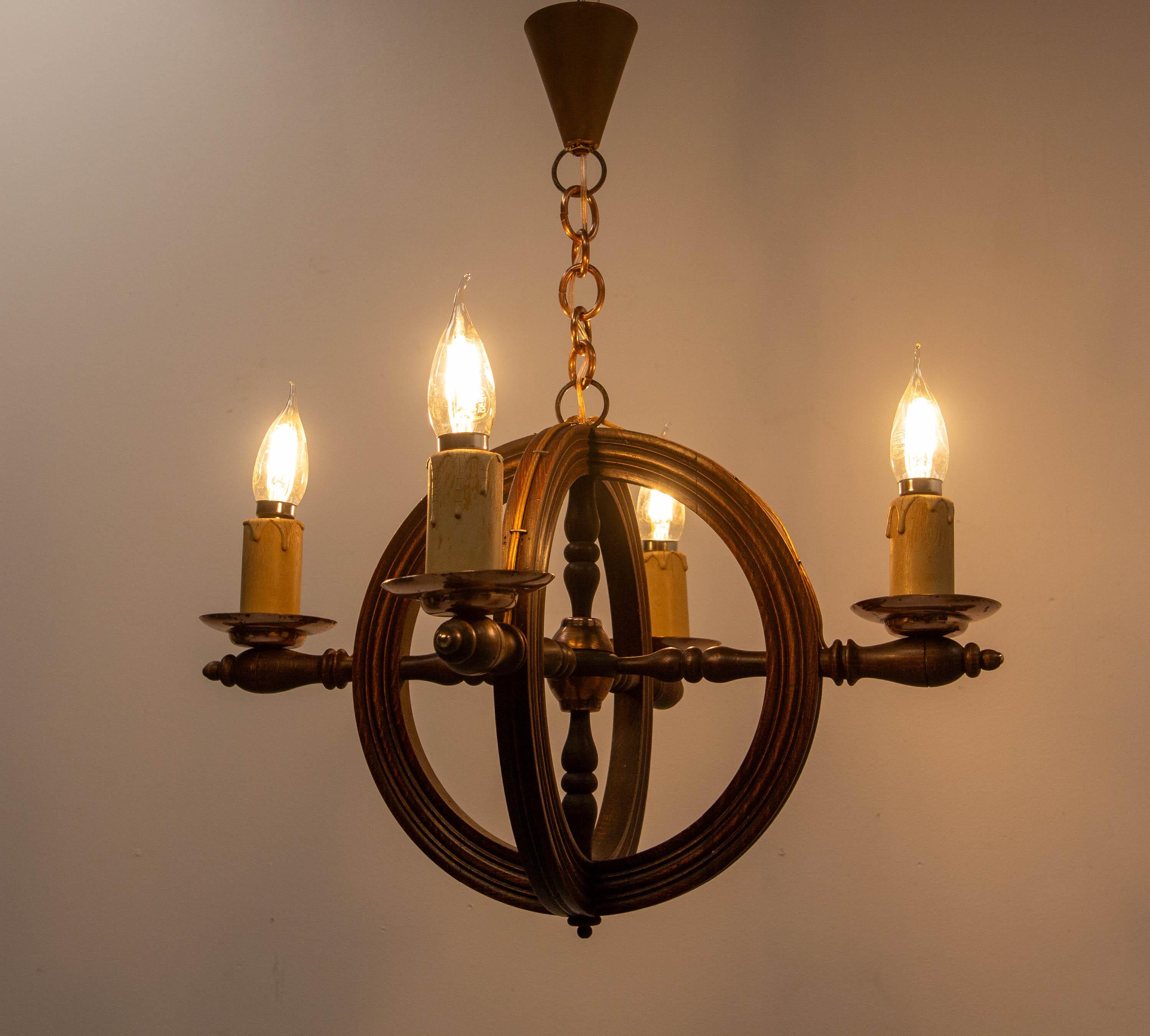 Metà XX secolo Lampadario a soffitto francese in Beeche e Cooper, circa 1940 in vendita
