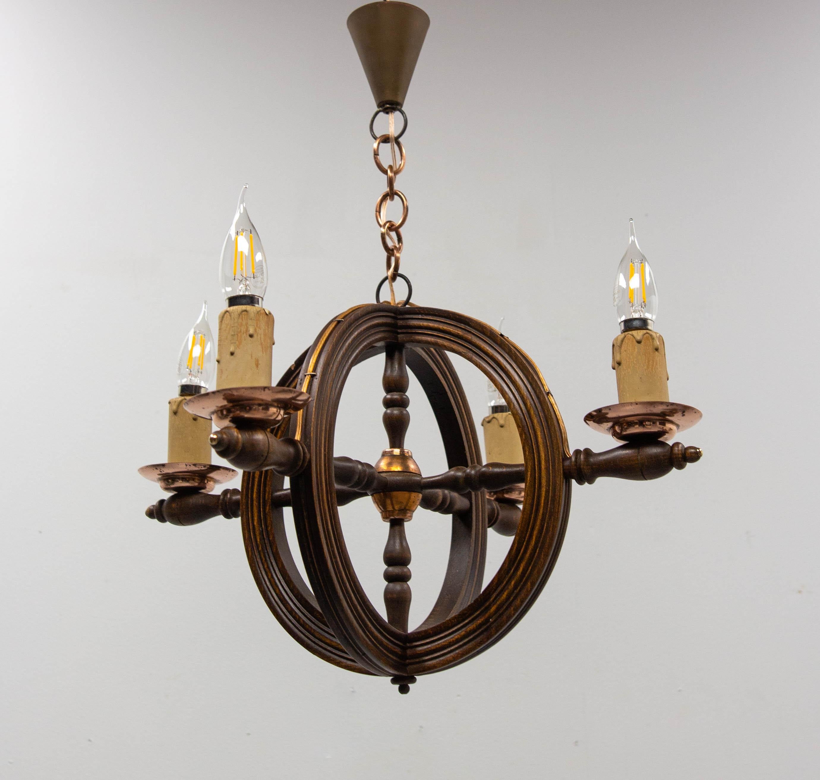 Lampadario a soffitto francese in Beeche e Cooper, circa 1940 in vendita 1