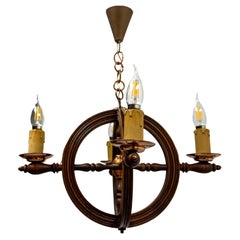 French Beech & Cooper Chandelier Ceiling Pendant, circa 1940
