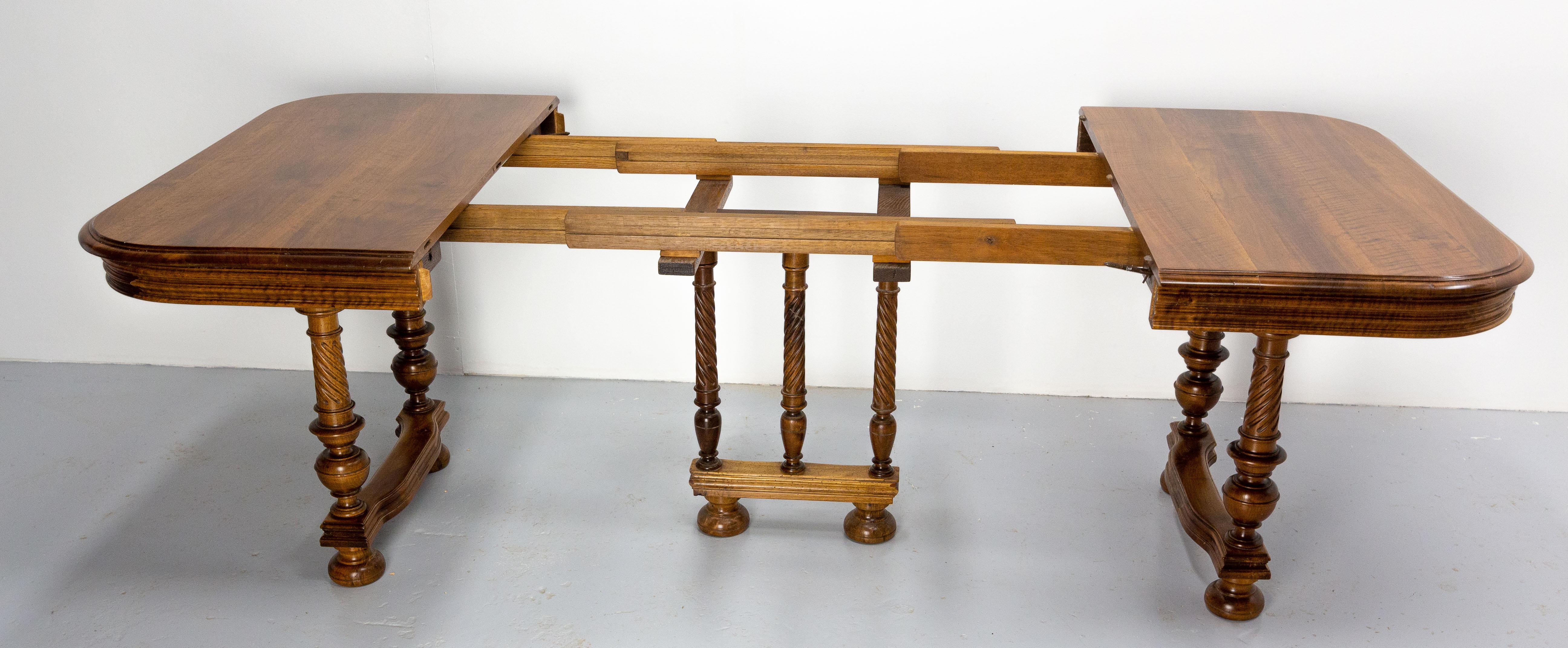 French Beech Dining Extended Table Louis XIII Style, Late 19th Century For Sale 5