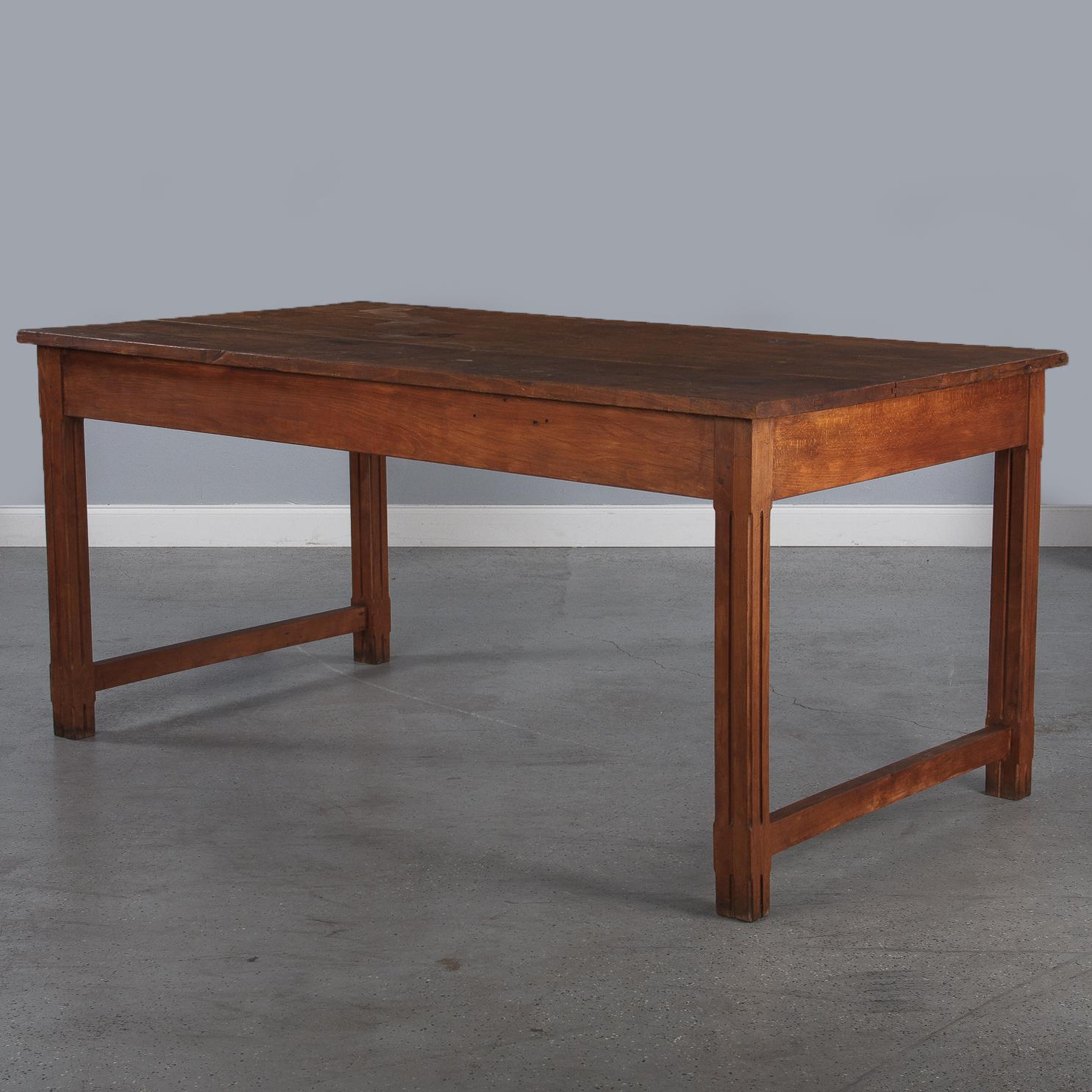 French Beech Wood Working Table, Mid 1900s 11