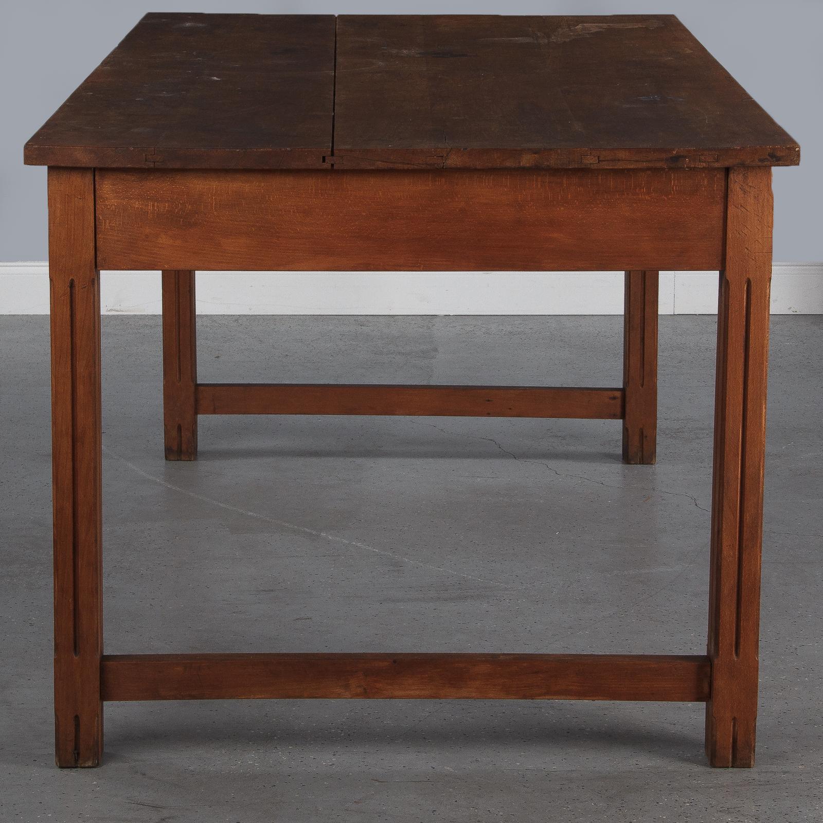 French Beech Wood Working Table, Mid 1900s 12