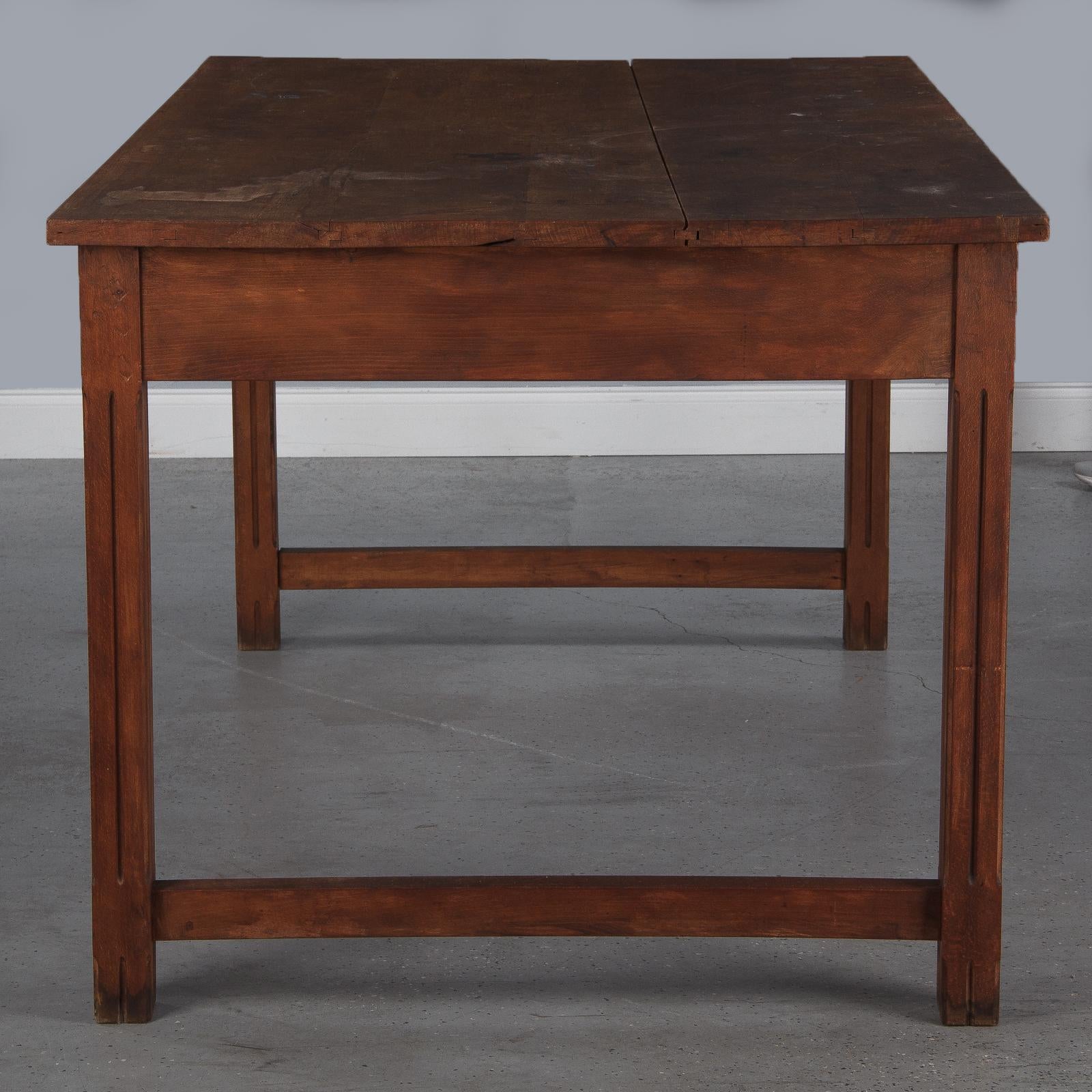 French Beech Wood Working Table, Mid 1900s 13