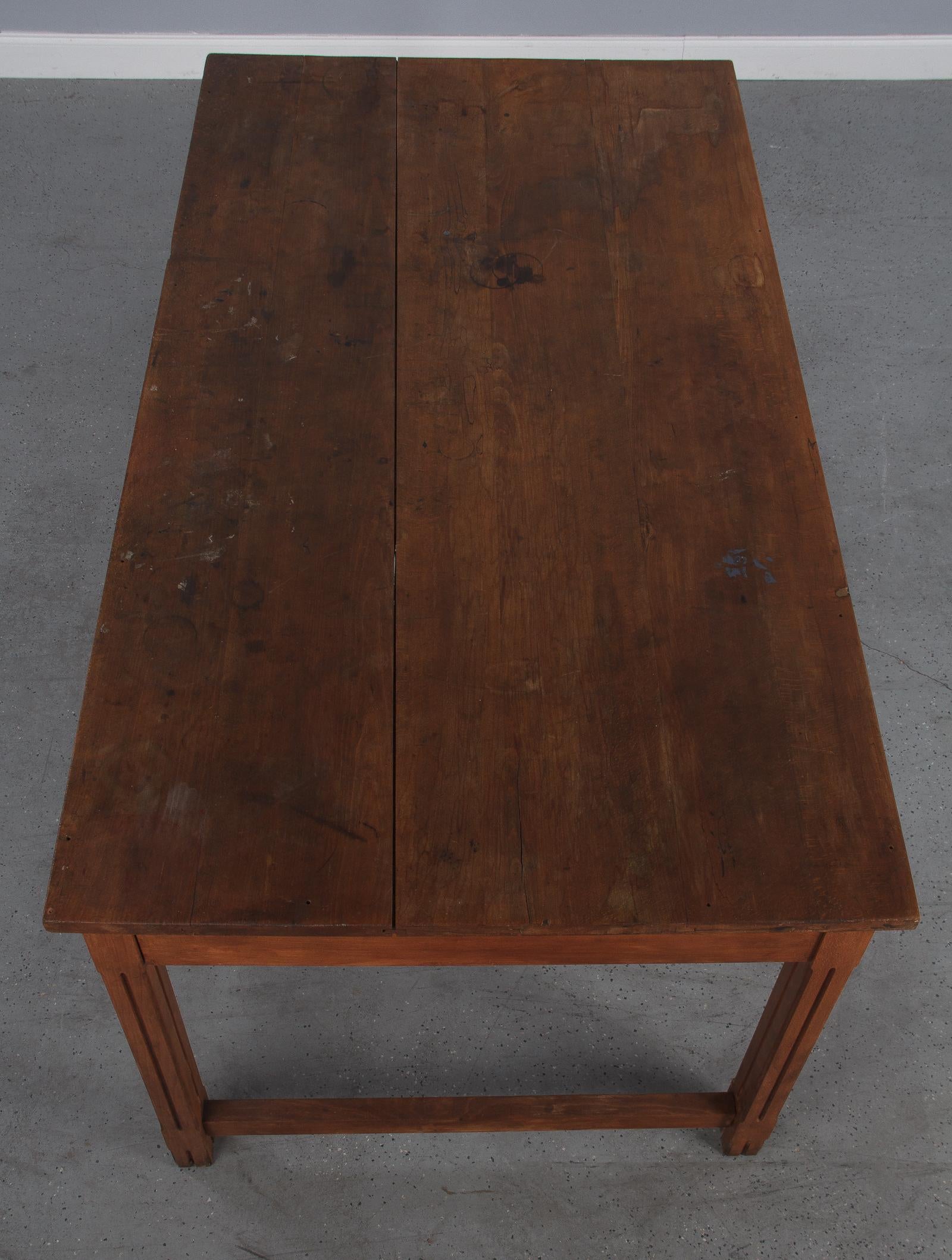 French Beech Wood Working Table, Mid 1900s 2