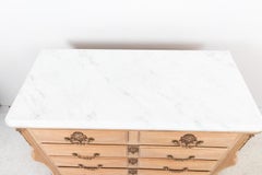 French Beechwood Chest of Drawers with Marble Top