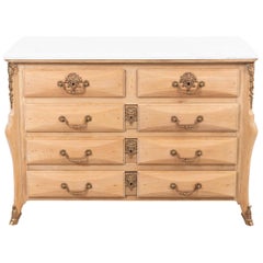 French Beechwood Chest of Drawers with Marble Top
