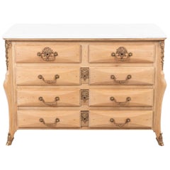 French Beechwood Chest of Drawers with Marble Top