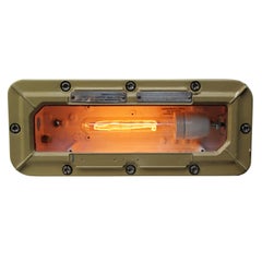 Lampe à suspension industrielle française vintage en aluminium coulé beige par Mapelec Amiens