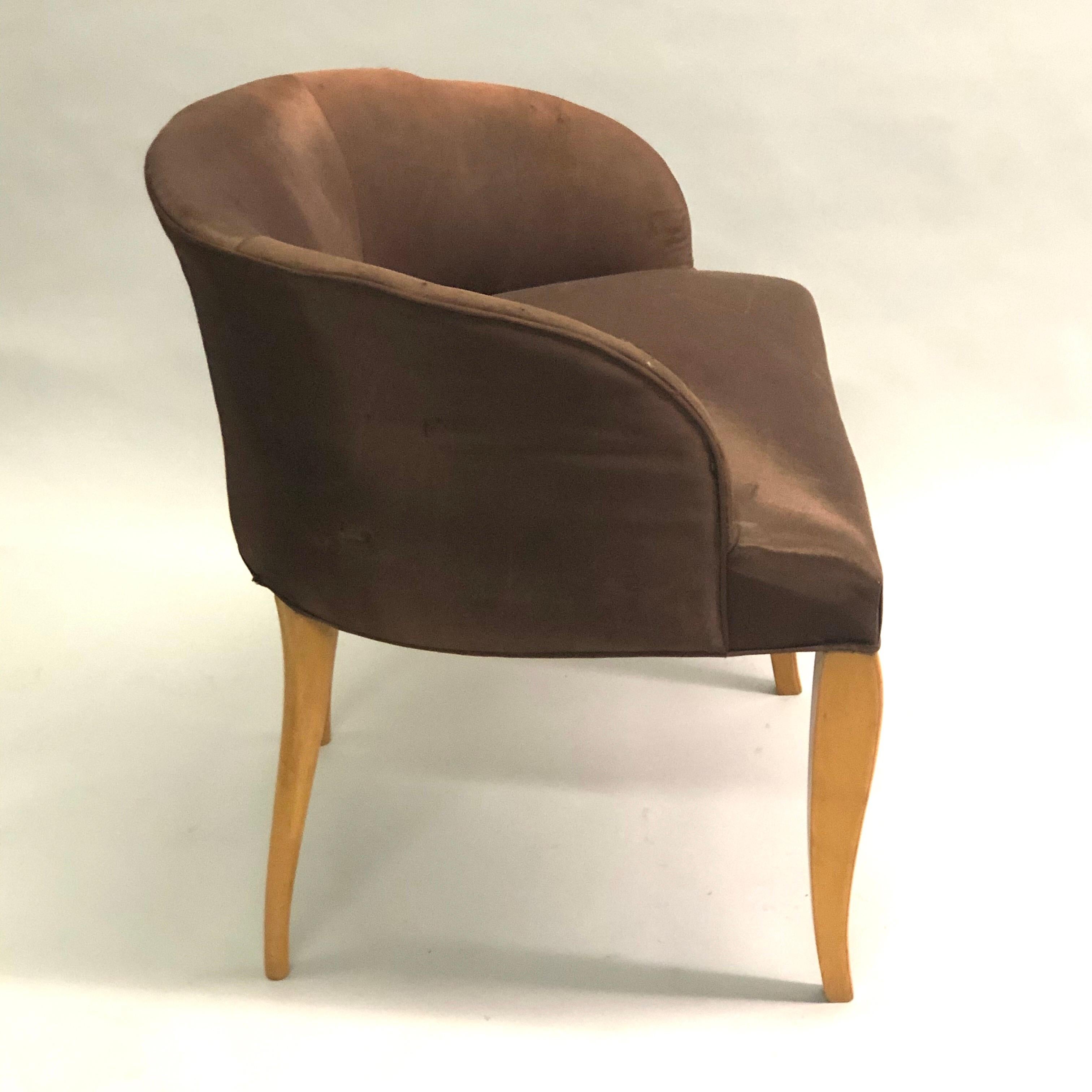 French / Belgian Art Deco Vanity Chair by Van der Borcht Freres, 1925-1930 For Sale 5