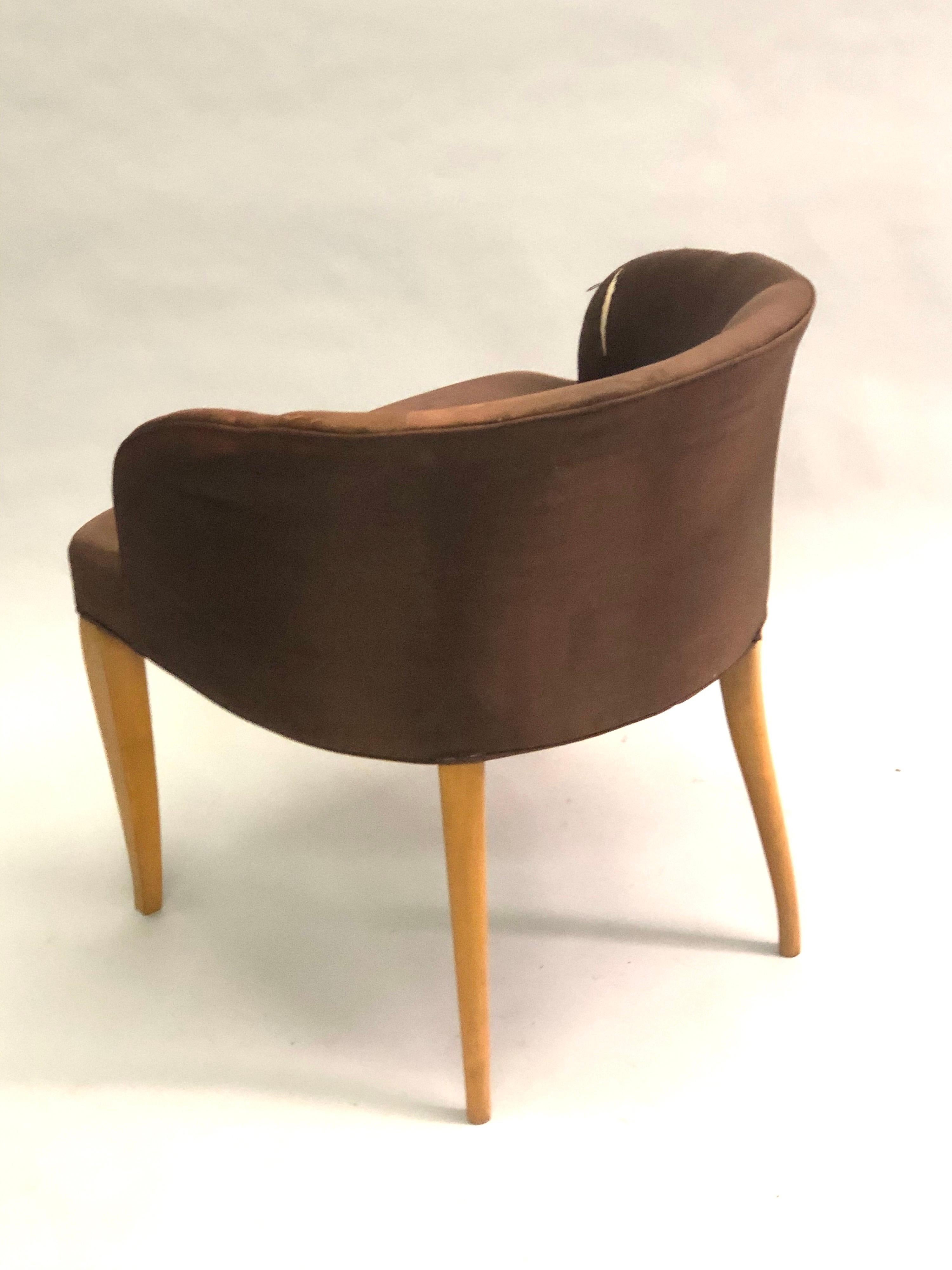 Tissu d'ameublement Van der Borcht Freres, 1925-1930 - Fauteuil de courtoisie Art déco français / belge en vente