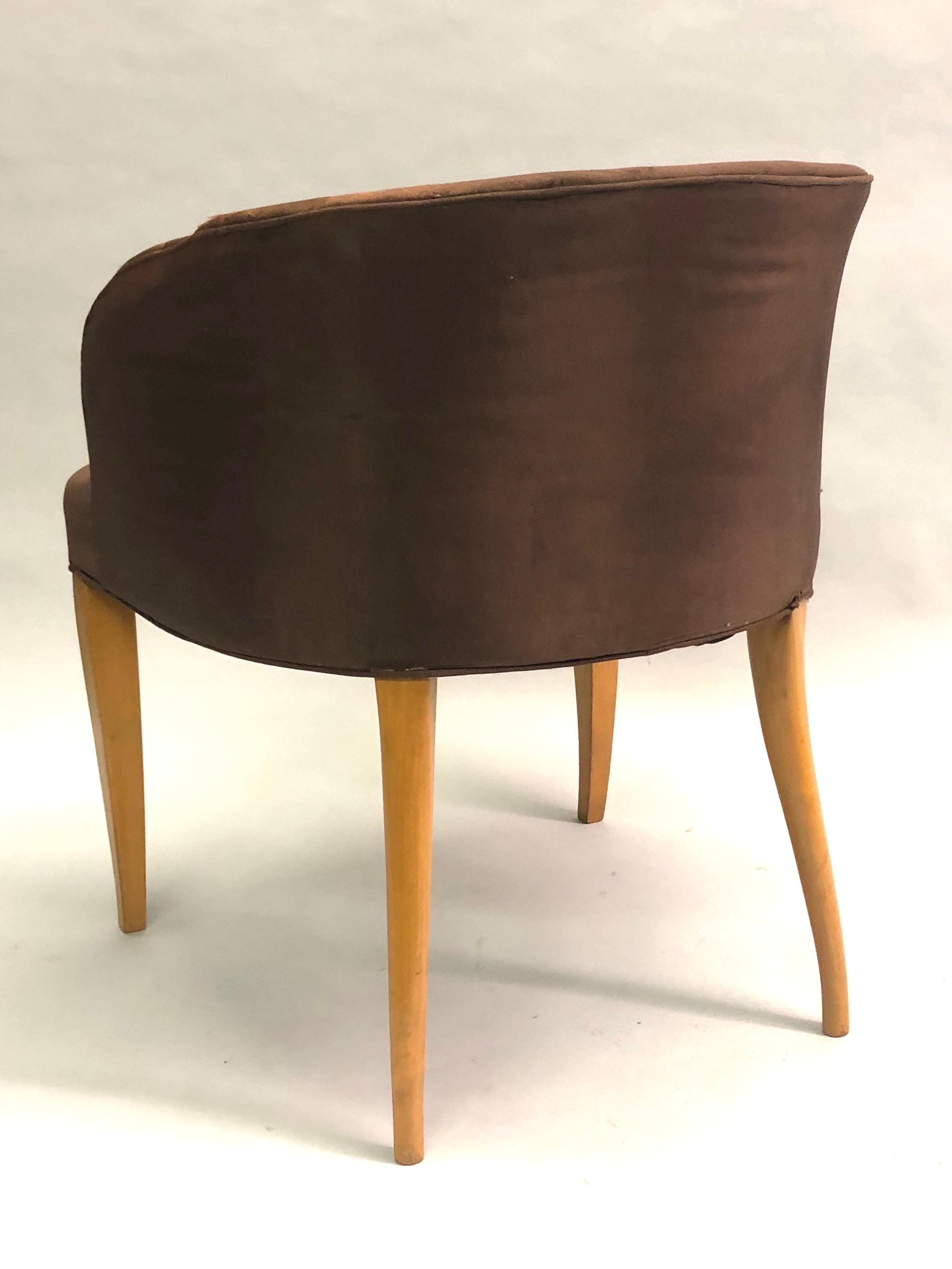 French / Belgian Art Deco Vanity Chair by Van der Borcht Freres, 1925-1930 For Sale 4