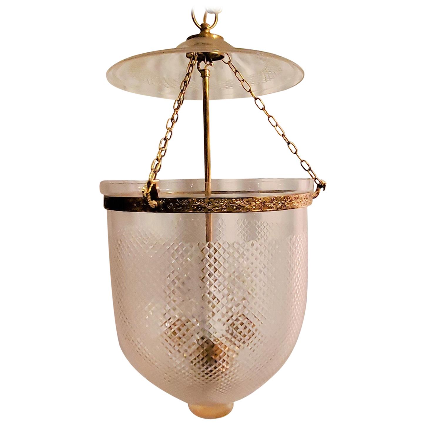 French Bell-Shaped Crystal Lantern