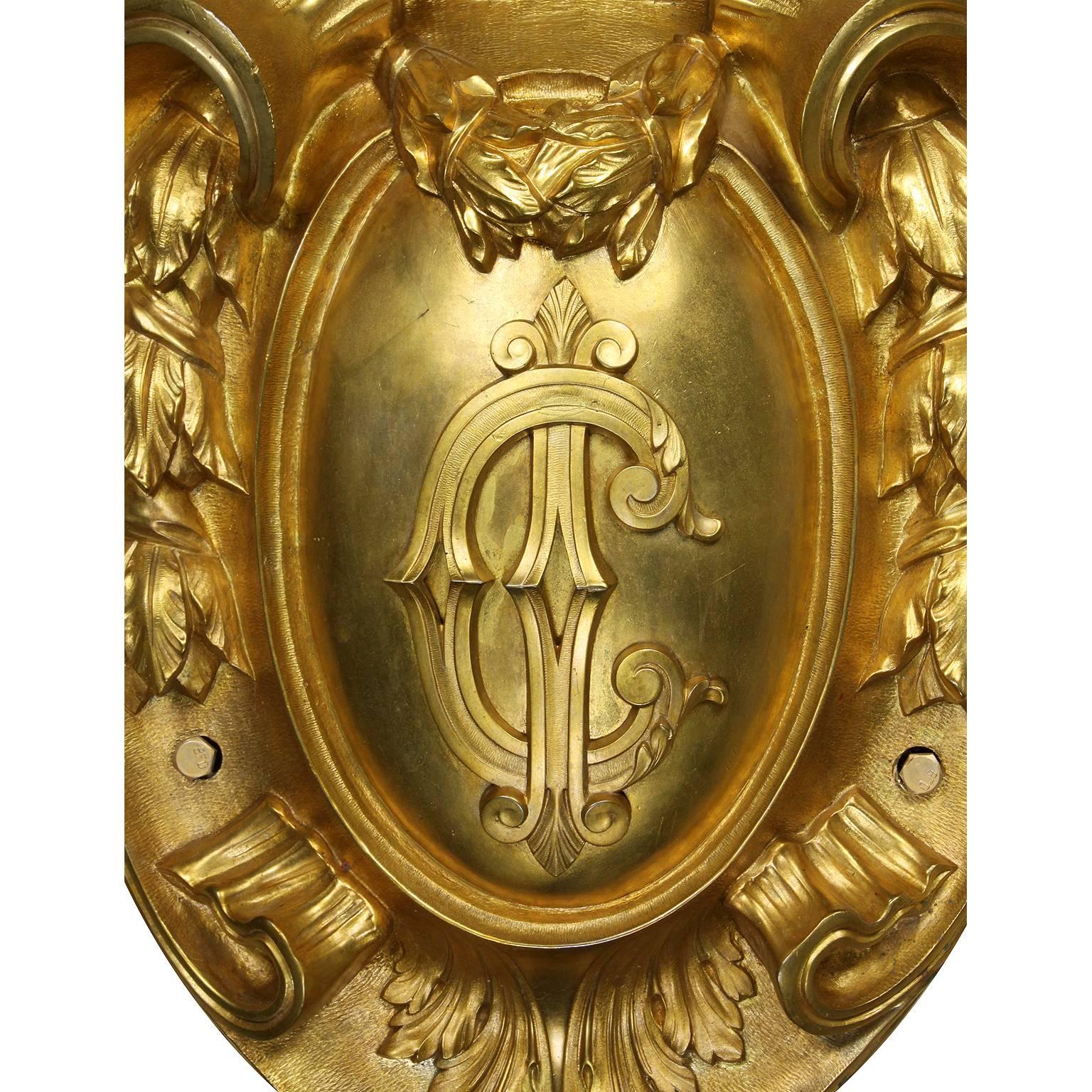 Early 20th Century French Belle Époque 19th/20th Century Gilt-Bronze Three-Light Wall Light, Sconce
