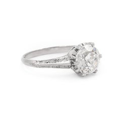 French Belle Epoque 2.00 Carat Gia Old European Cut Diamond Engagement Ring