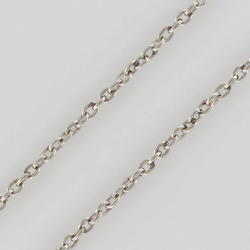 French Belle Époque 2.06 Carat Diamond Pendant Chain Neglige Necklace 7