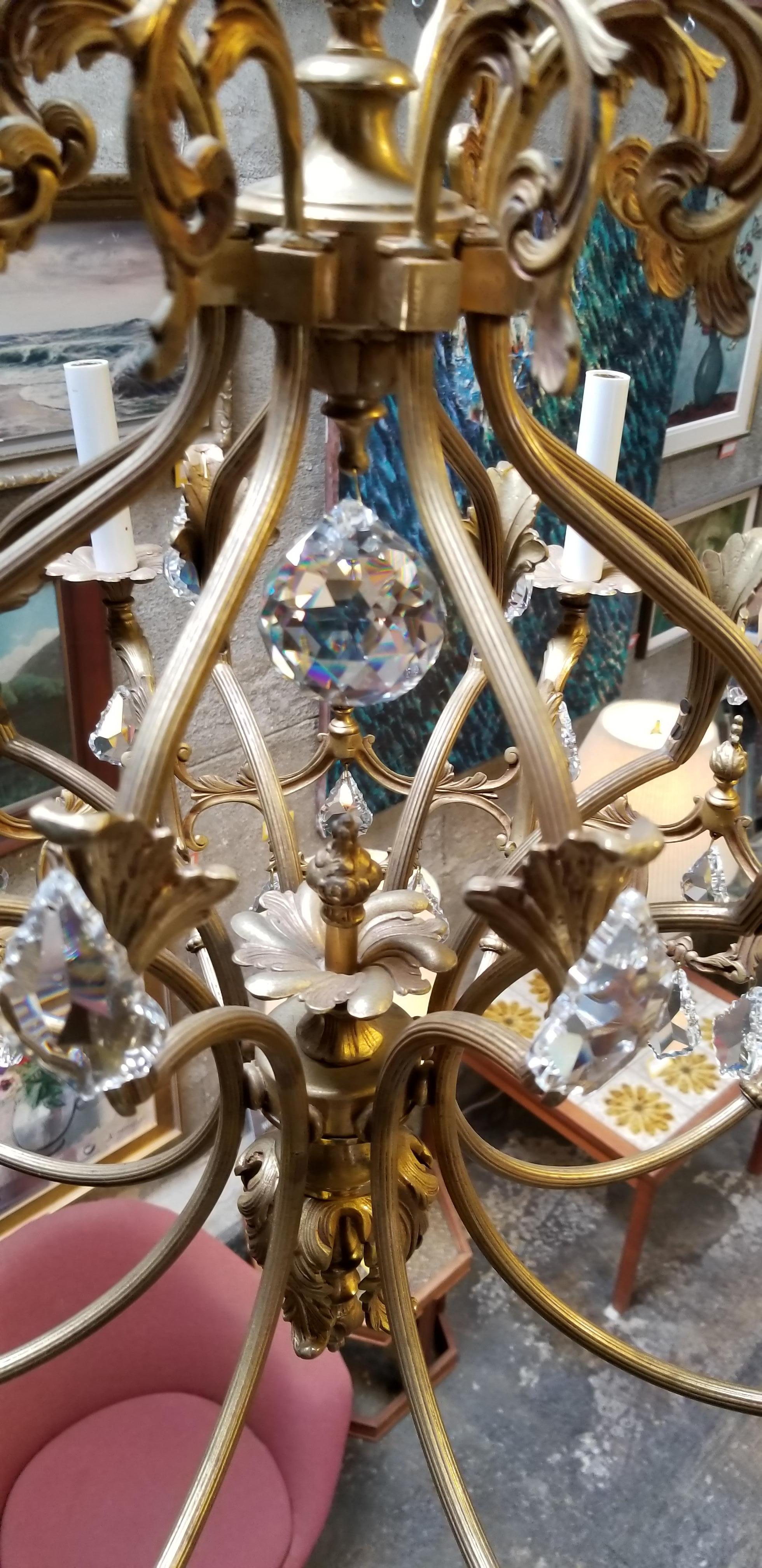French Belle Epoque 8-Light Chandelier, Early 1900s For Sale 1