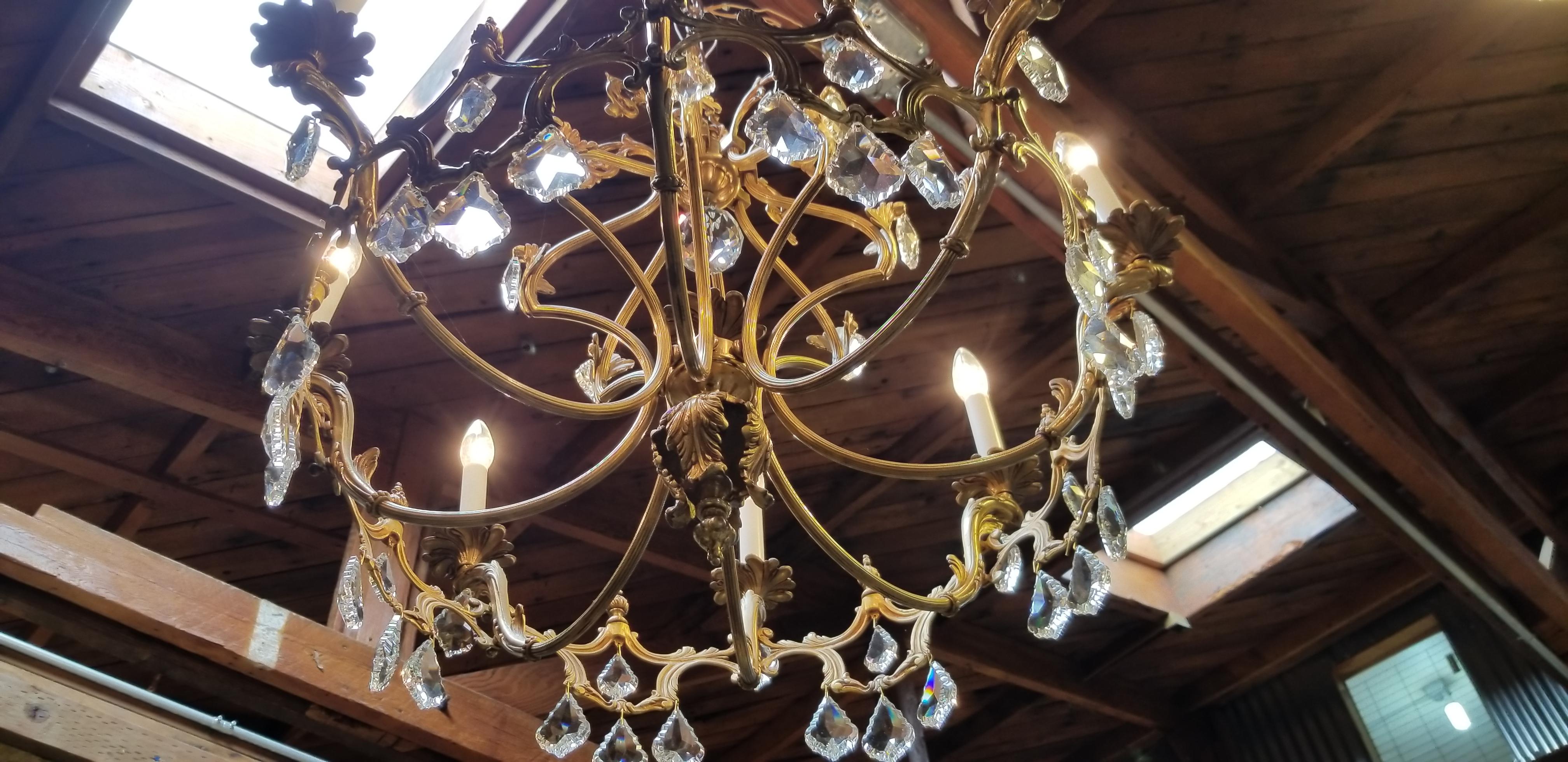 French Belle Epoque 8-Light Chandelier, Early 1900s For Sale 2