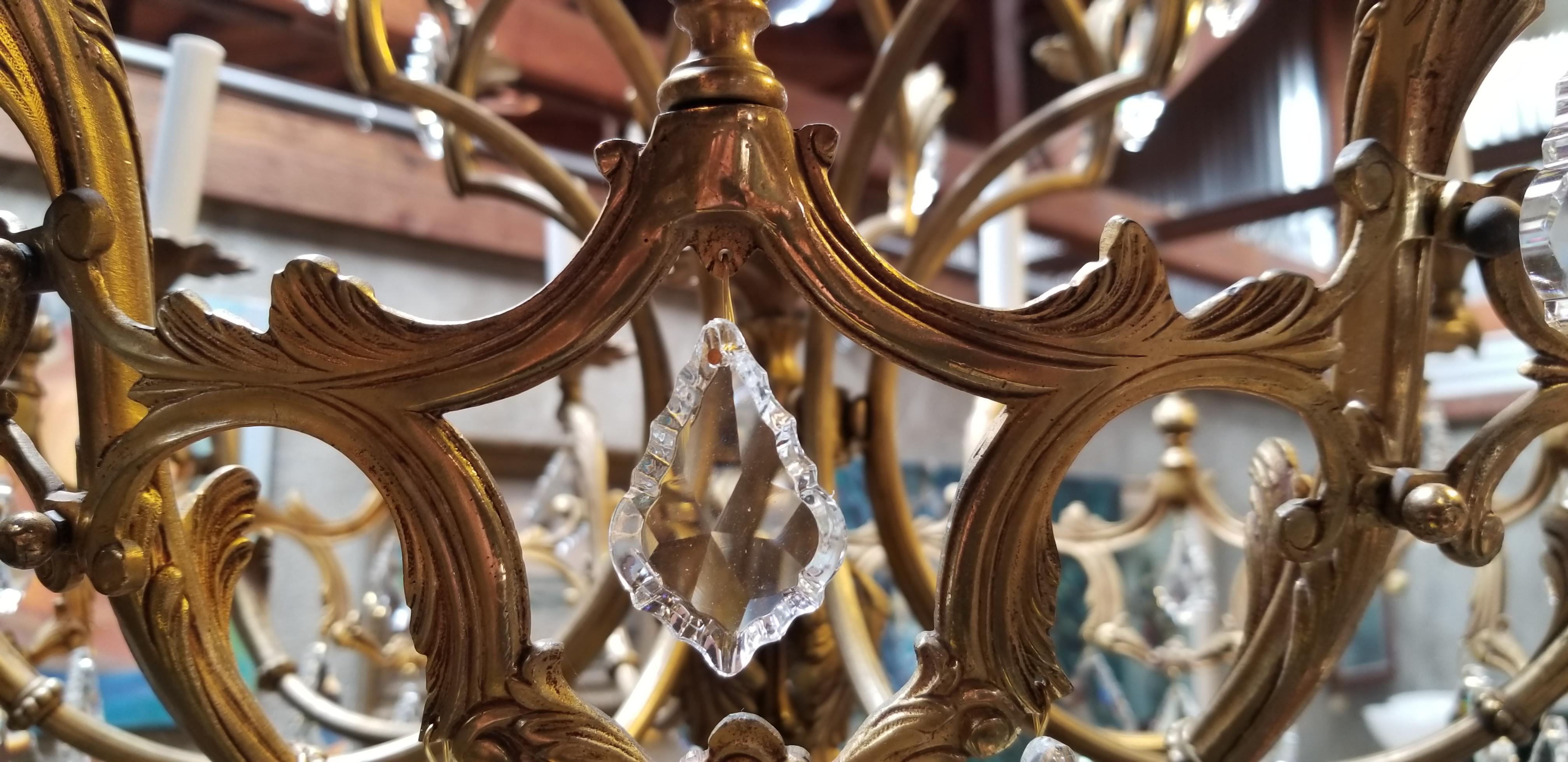 French Belle Epoque 8-Light Chandelier, Early 1900s For Sale 3