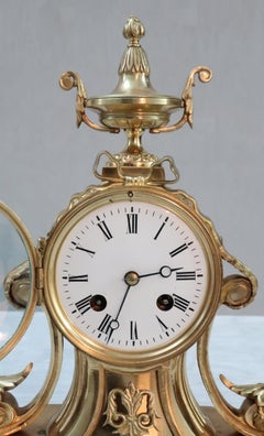 French Belle Epoque Bronze Gilt Mantel Clock