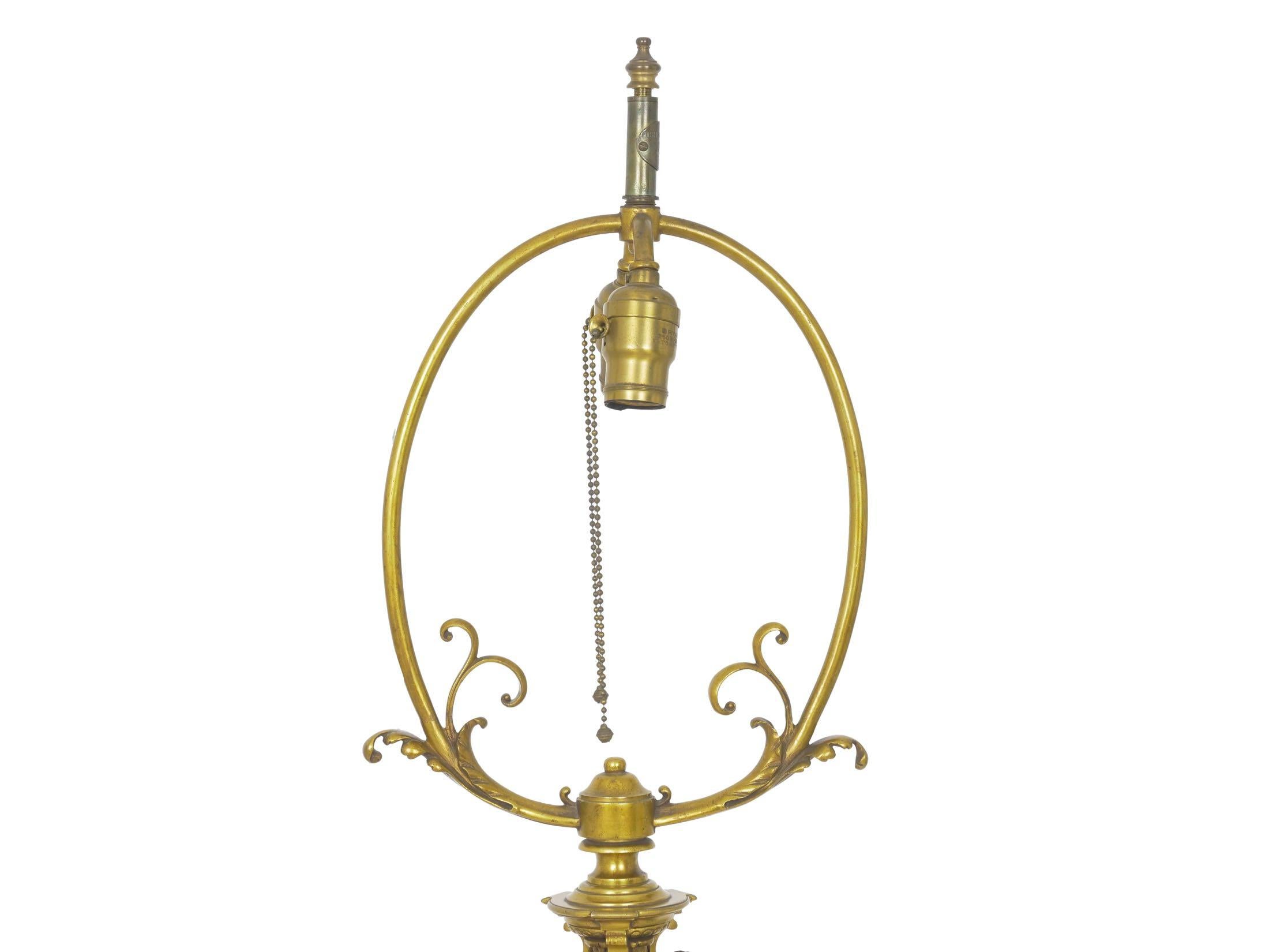 French Belle Époque Bronze Table Lamp In Good Condition In Shippensburg, PA