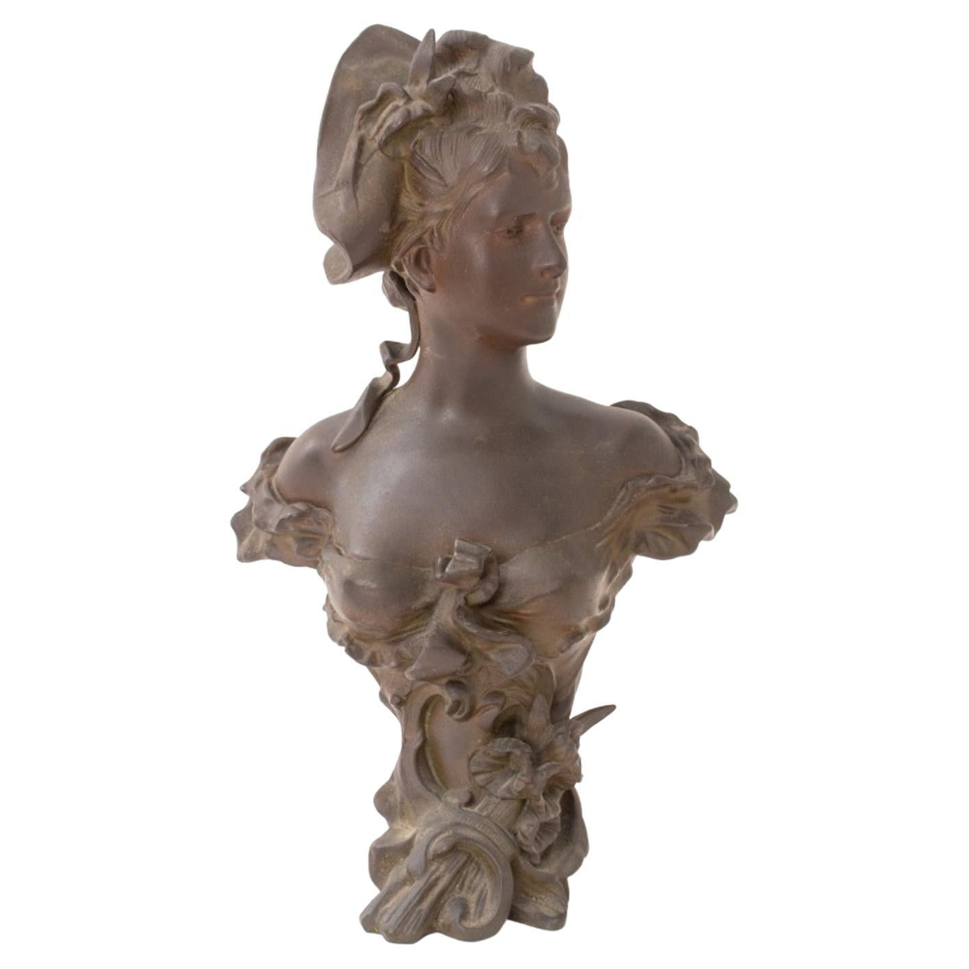 French Belle Epoque Bust of a Beauty, circa 1900 For Sale