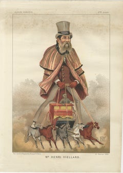 French Belle Époque Caricature, Henri Viellard Chromolitho, Album Comique, 1885