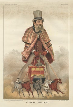 French Belle Époque Caricature, Henri Viellard Chromolitho, Album Comique, 1885