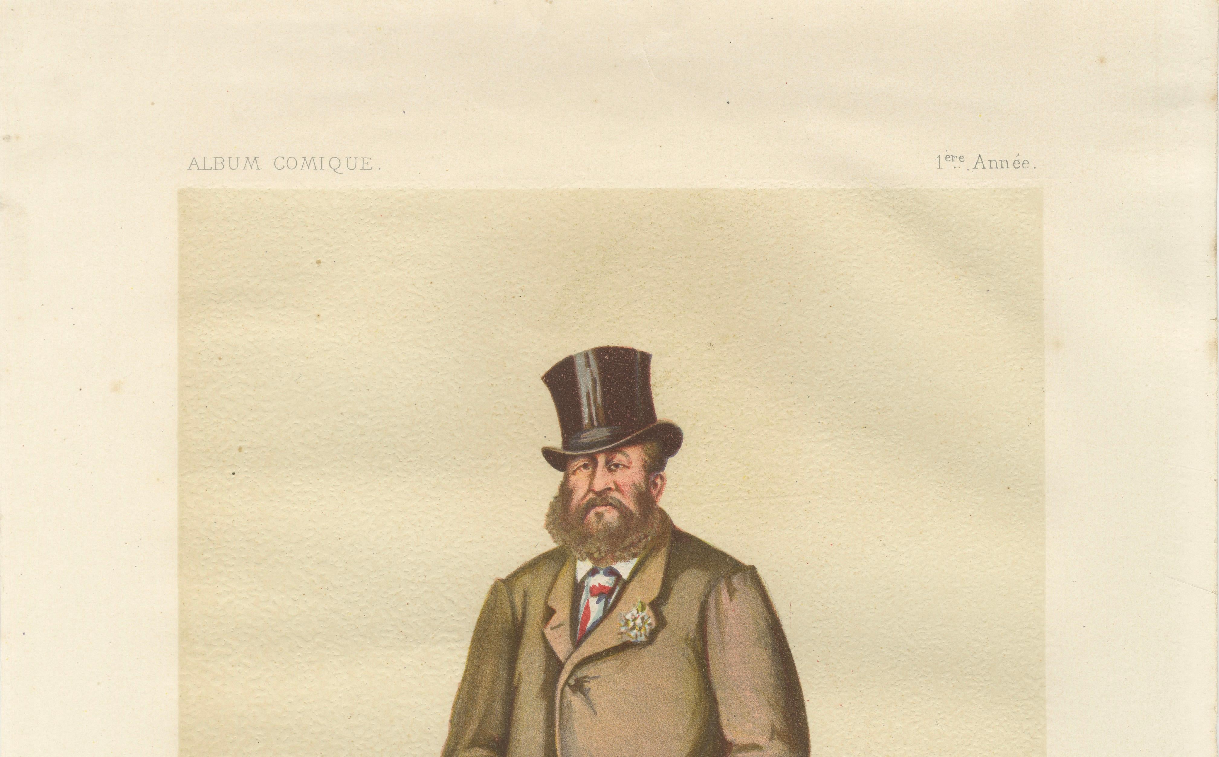 French Belle Époque Caricature, Lefèvre Chromolithograph, Album Comique, 1884