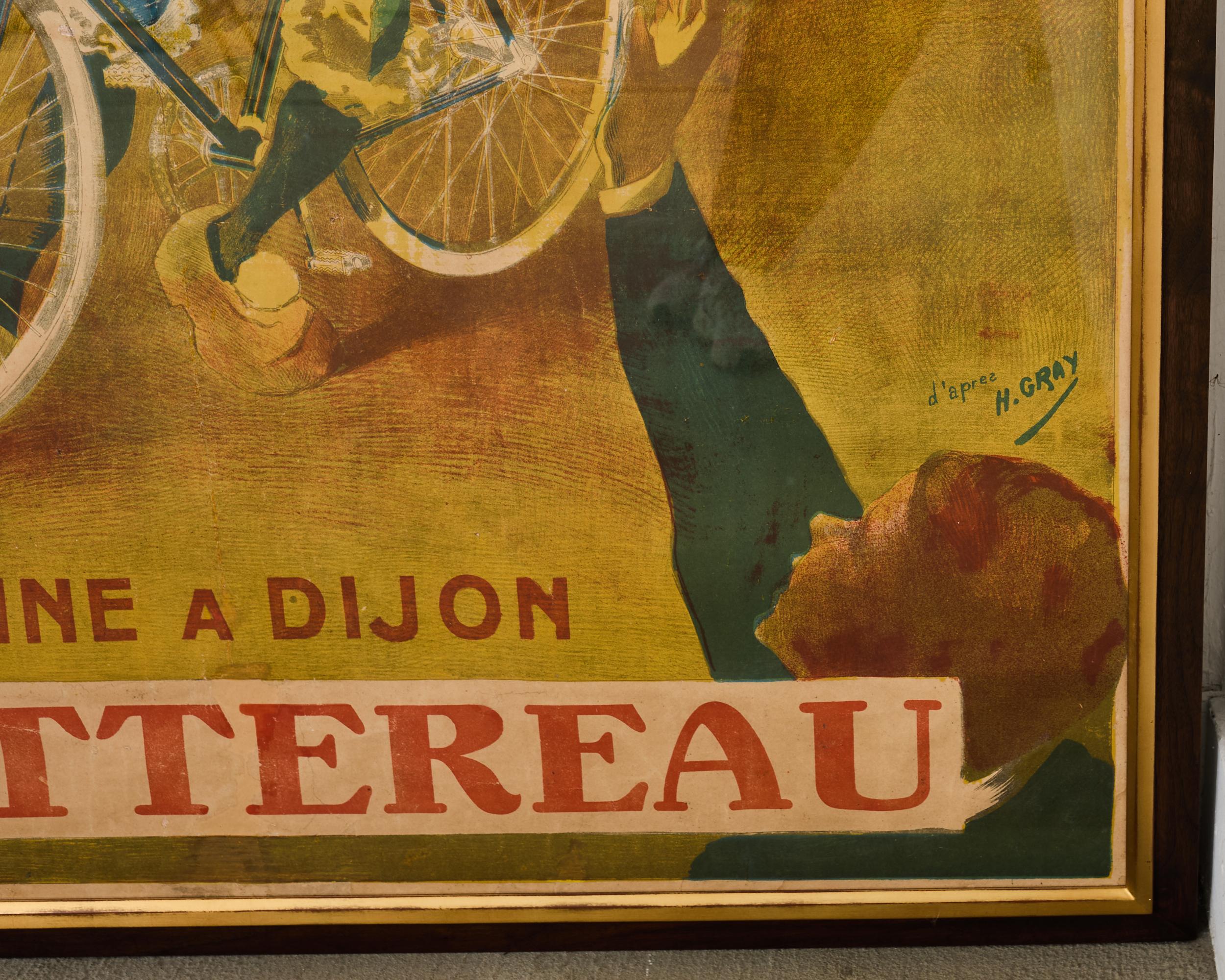 French Belle Epoque Cottereau Fahrrad Werbung Poster im Angebot 6