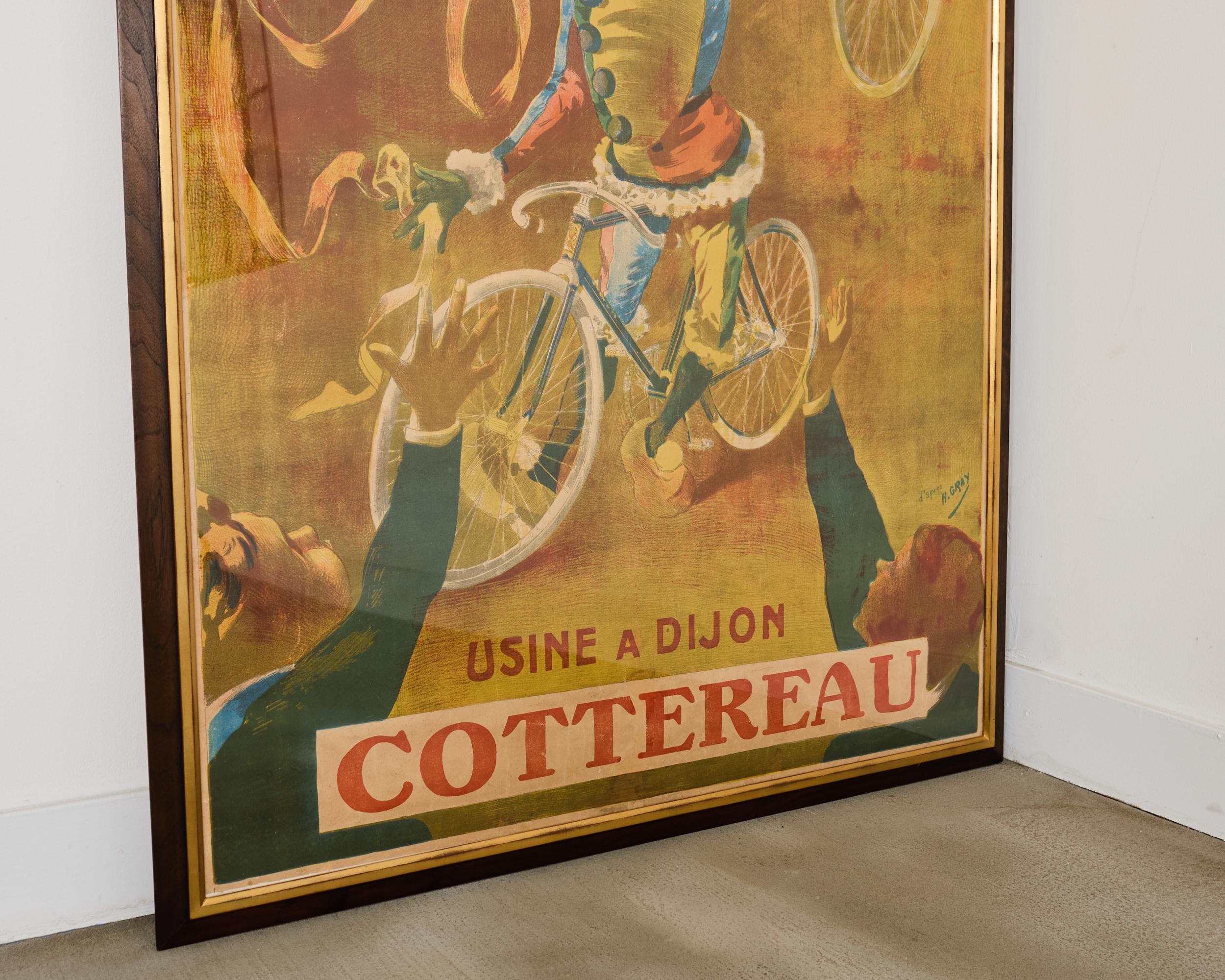 French Belle Epoque Cottereau Fahrrad Werbung Poster (Handgefertigt) im Angebot