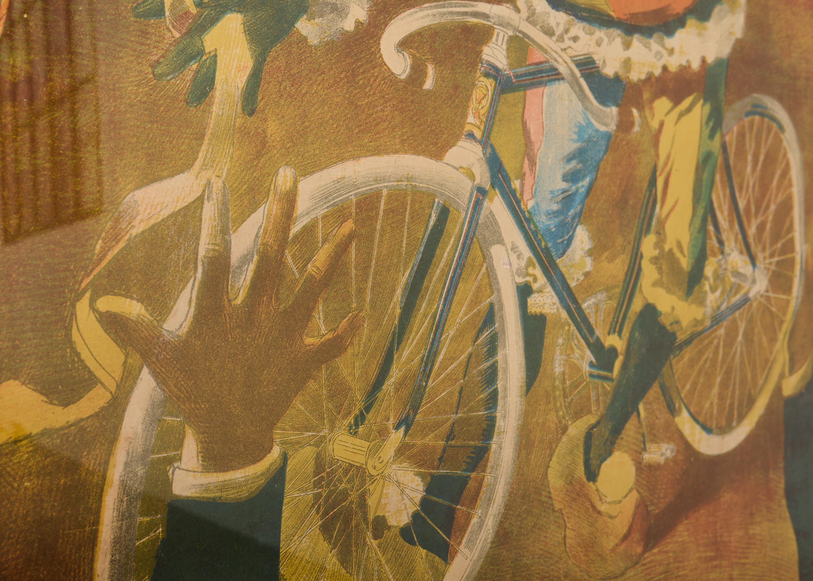 French Belle Epoque Cottereau Fahrrad Werbung Poster (20. Jahrhundert) im Angebot