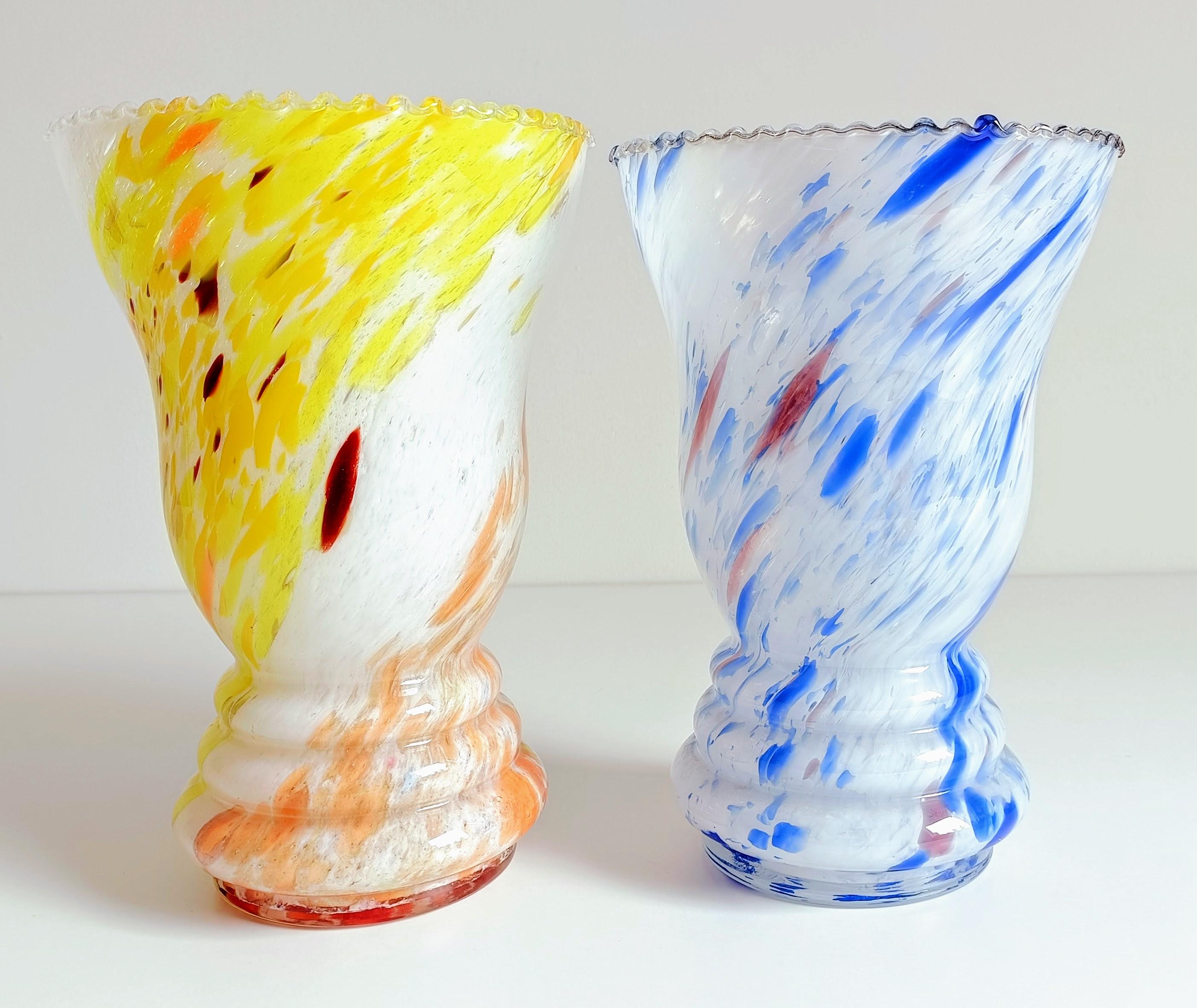 Hand-Crafted French Belle Époque Cristallerie de Clichy Pair of Vases, late 19th Century