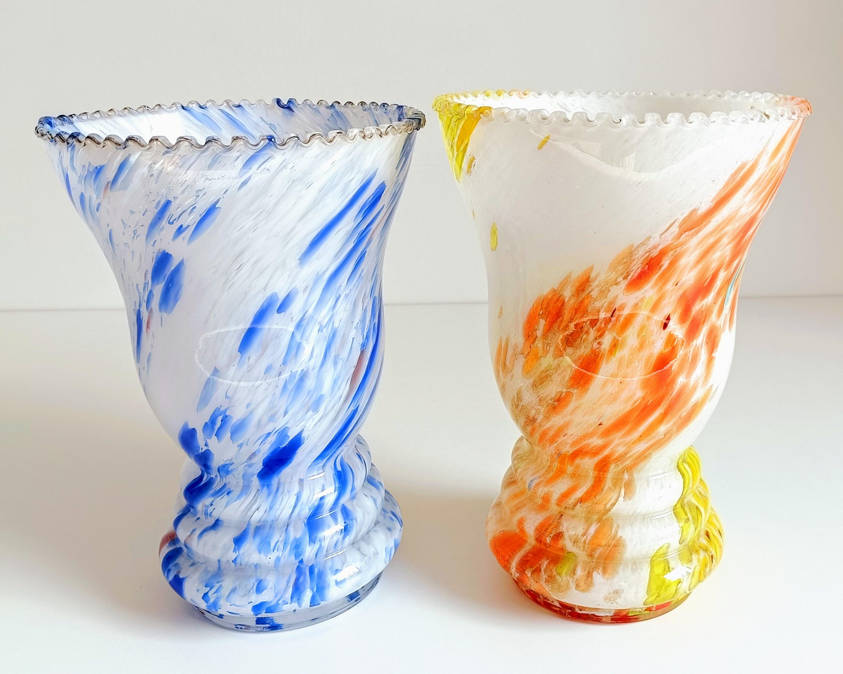 French Belle Époque Cristallerie de Clichy Pair of Vases, late 19th Century 3