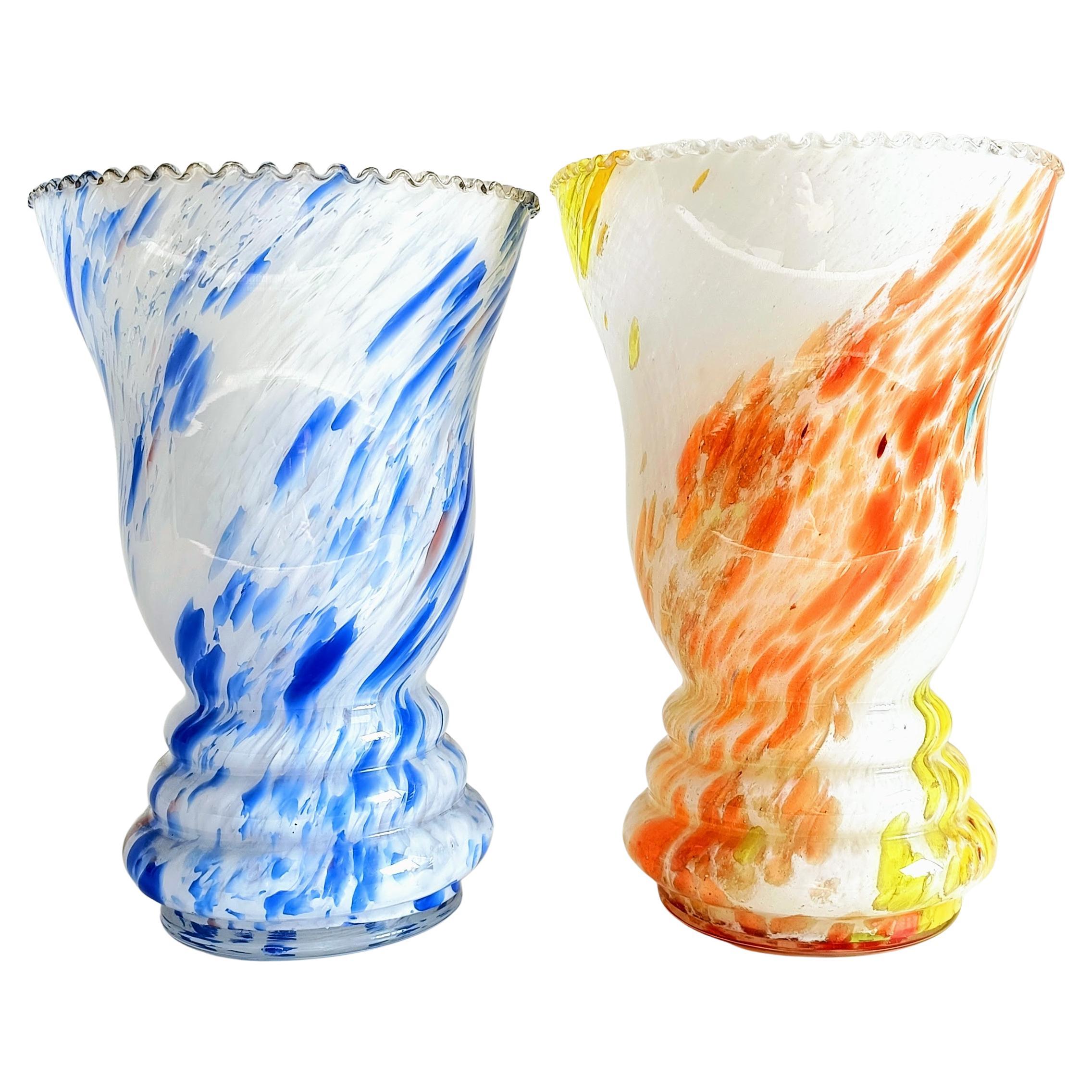 French Belle Époque Cristallerie de Clichy Pair of Vases, late 19th Century 4
