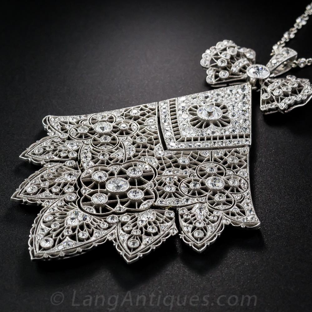 Edwardian French Belle Époque Diamond Necklace For Sale