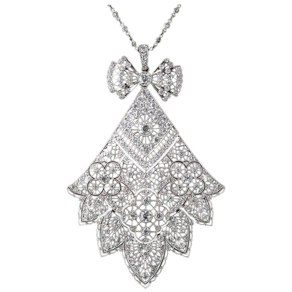 French Belle Époque Diamond Necklace For Sale