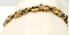 French Belle Époque Diamond Yellow Gold Platinum Bracelet